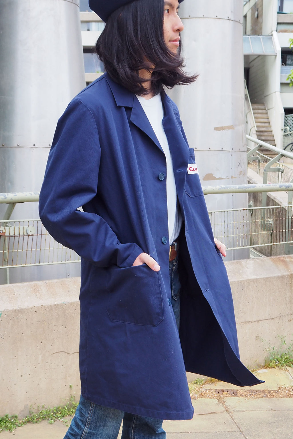 Vintage SPILAG Long Work Jacket Blue/Navy