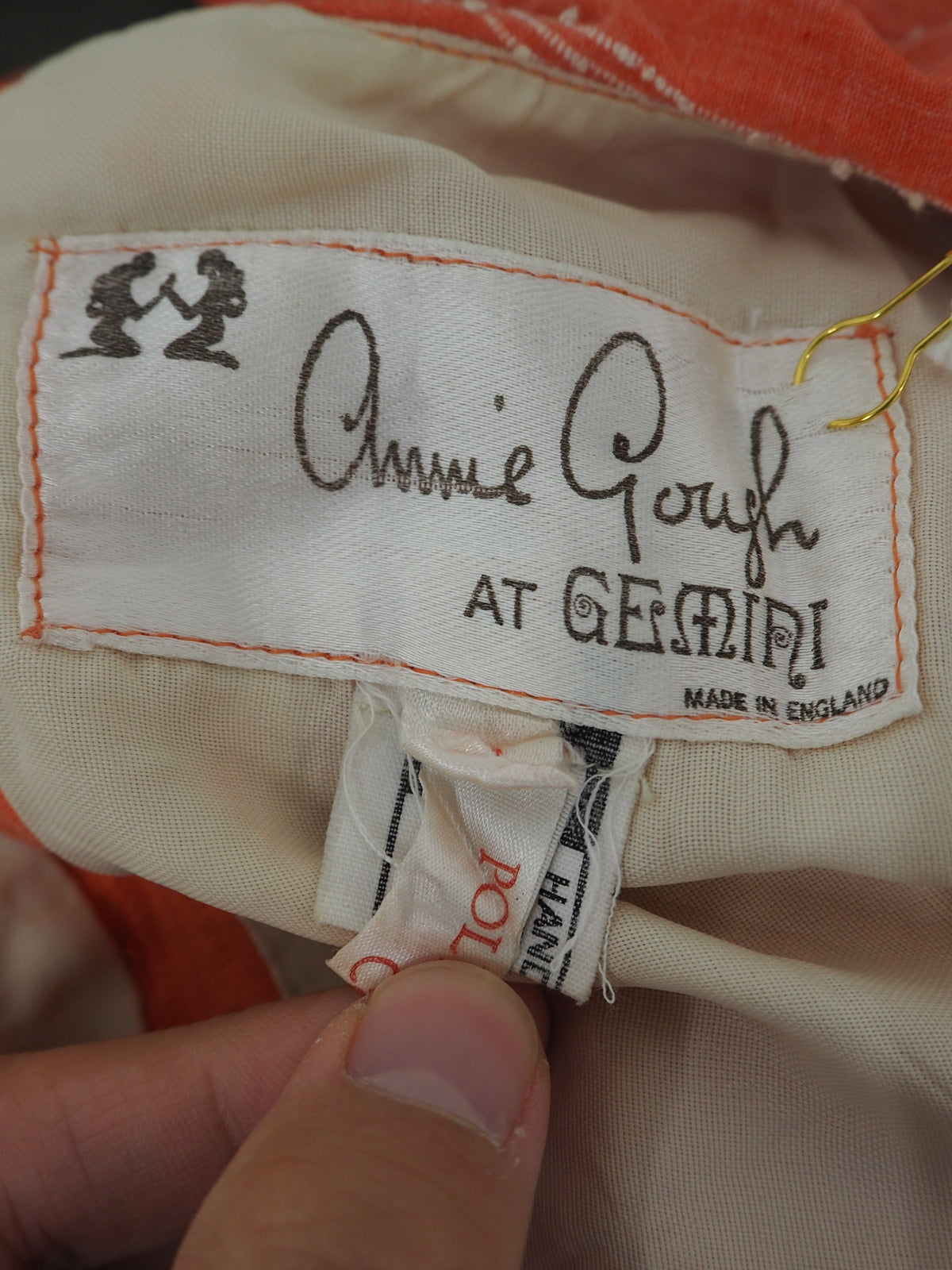 70's Annie Gough at Gemini Ruffle Embroidered Dress Red