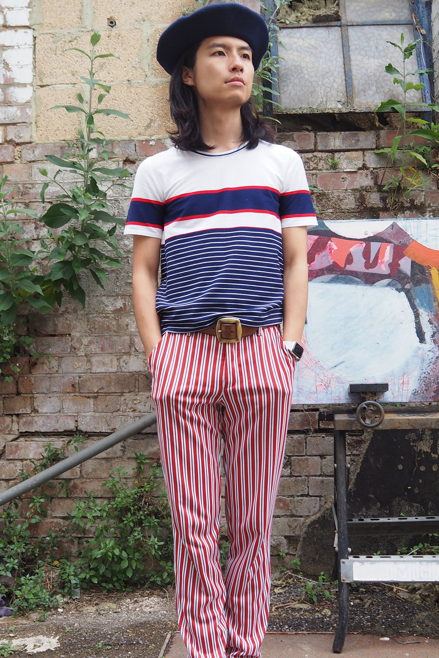 70's St Michael's Cotton T-Shirt White/Navy