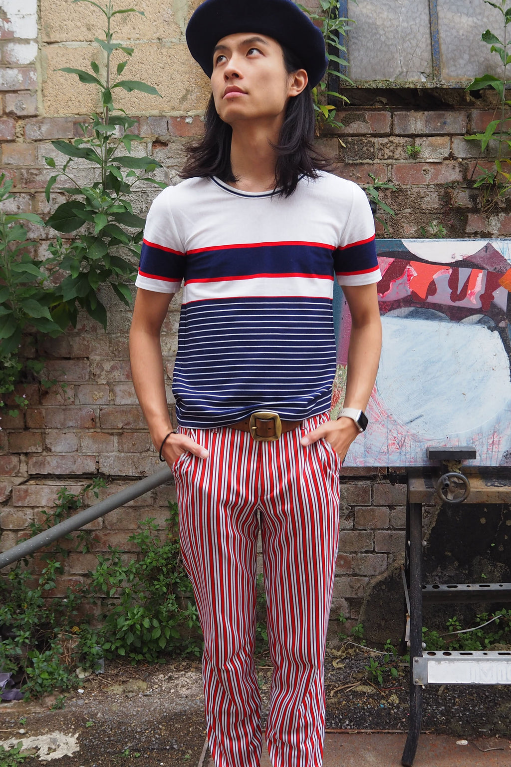 70's St Michael's Cotton T-Shirt White/Navy