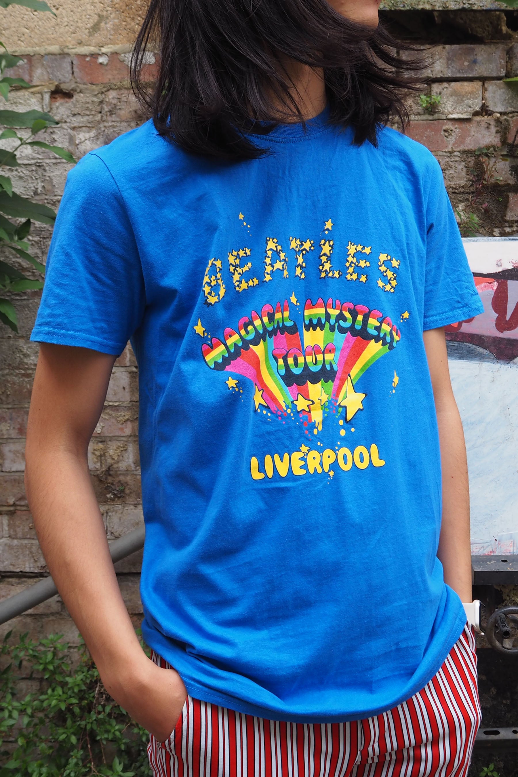 Vintage Cavern Club Beatles T-Shirt Blue
