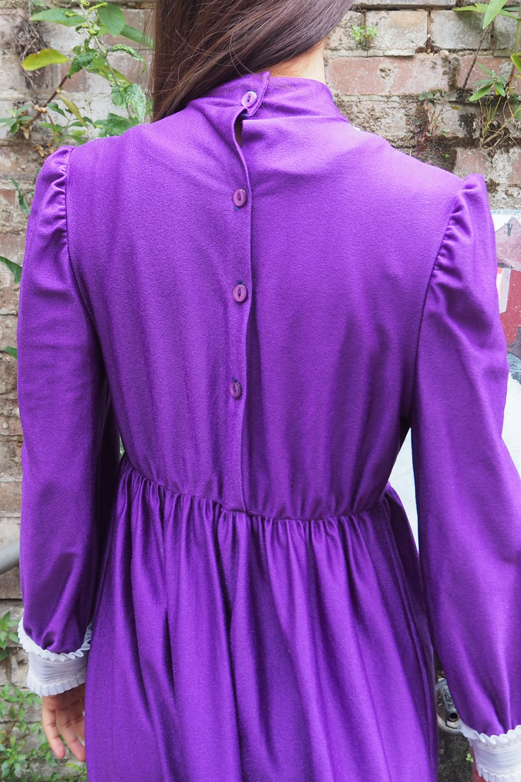 70's Tattershall Velvet Lace Dress Purple