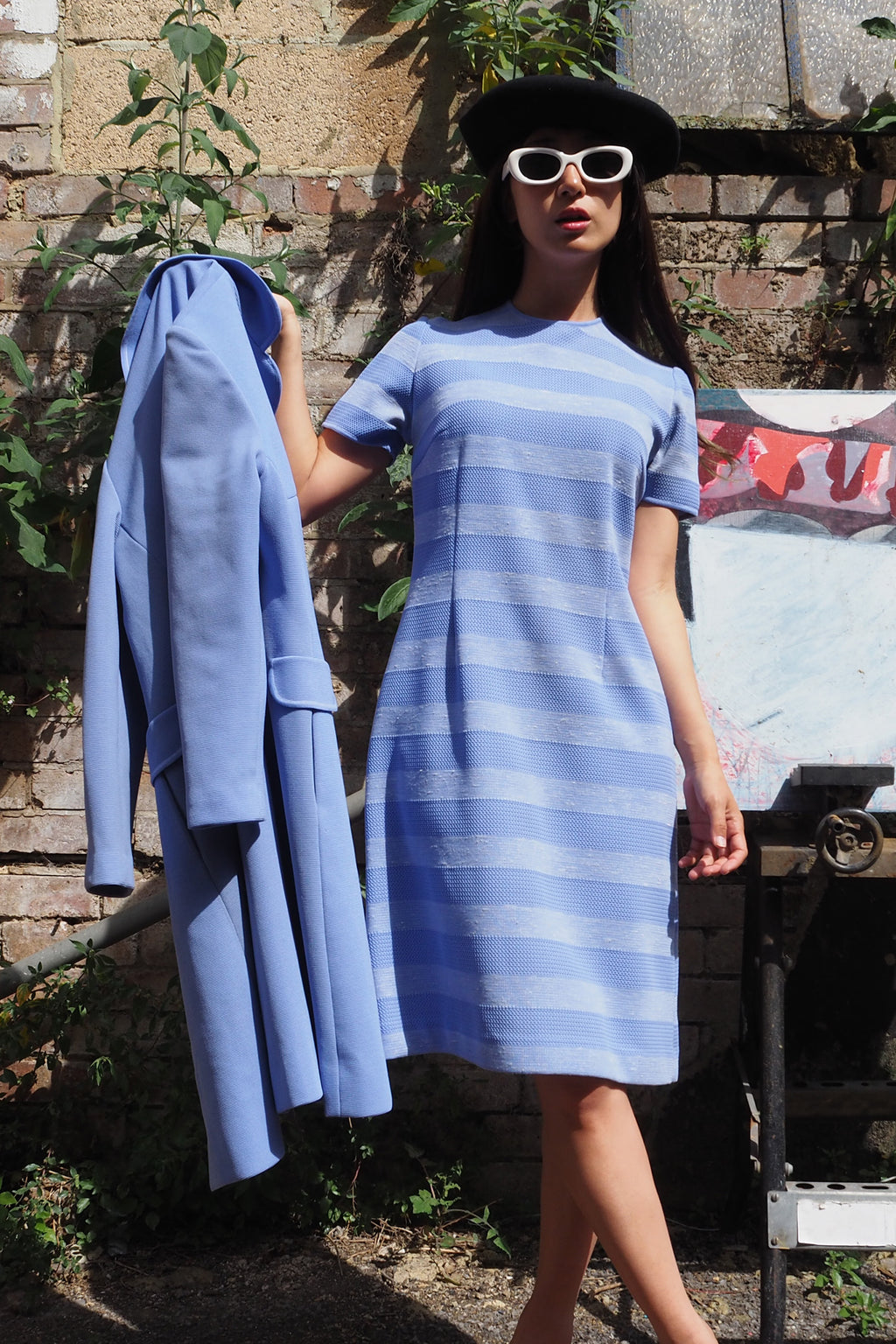 60's-70's Ladies Pride Two-Piece Set Blue