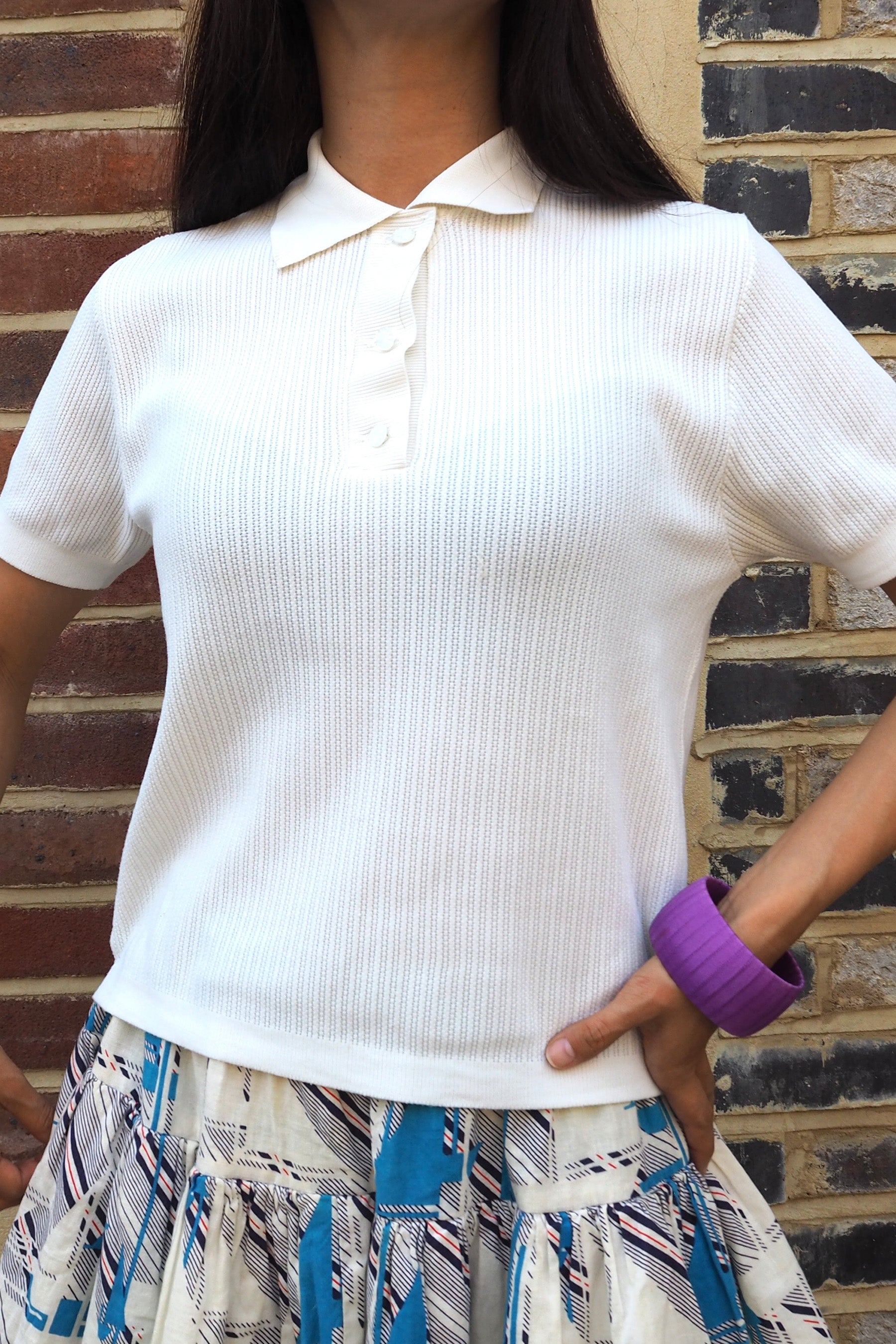 70's Vedonis Polo Knit Ivory