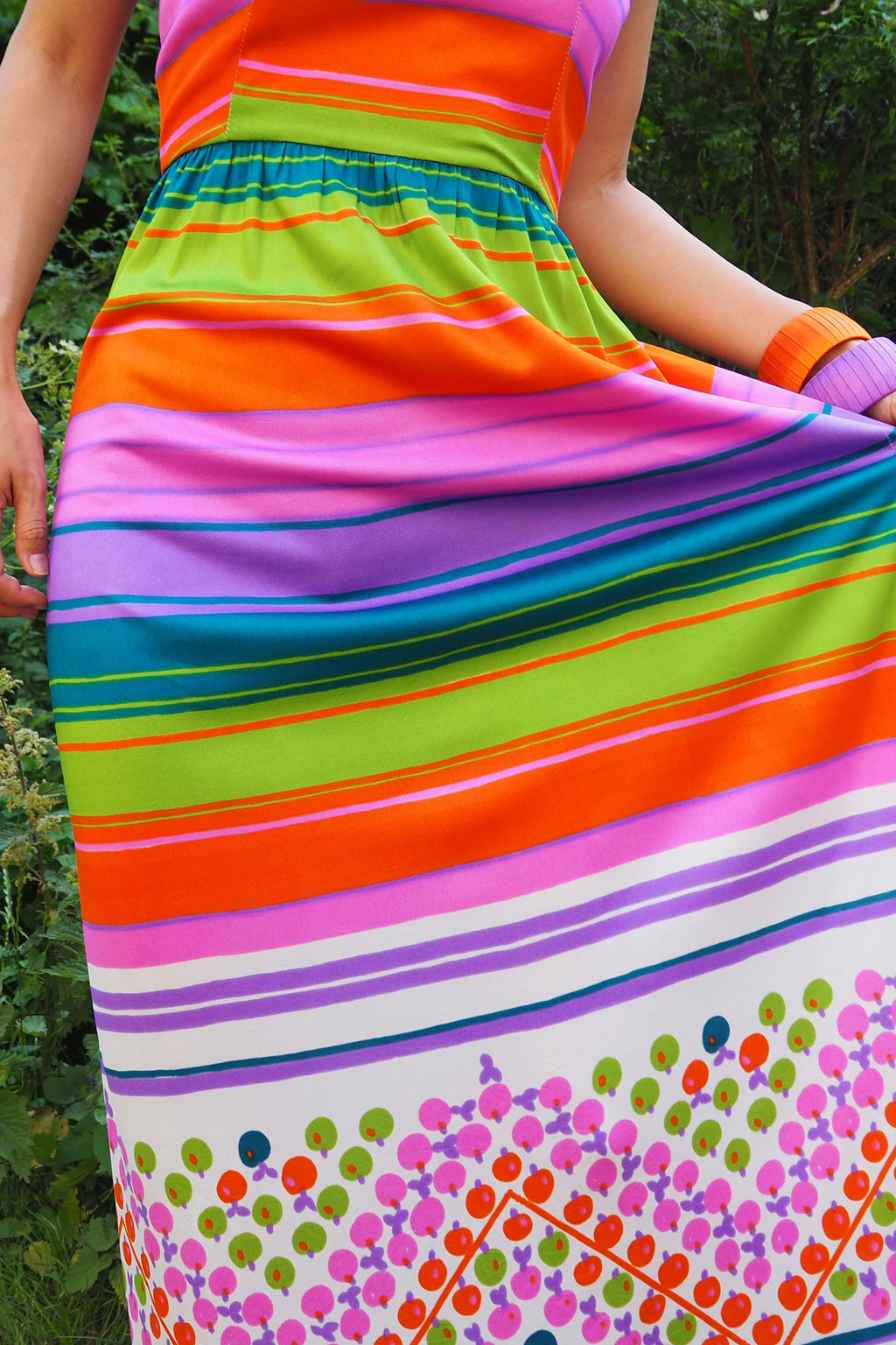 70's Kati holiday Rainbow Stripe Dress Rainbow