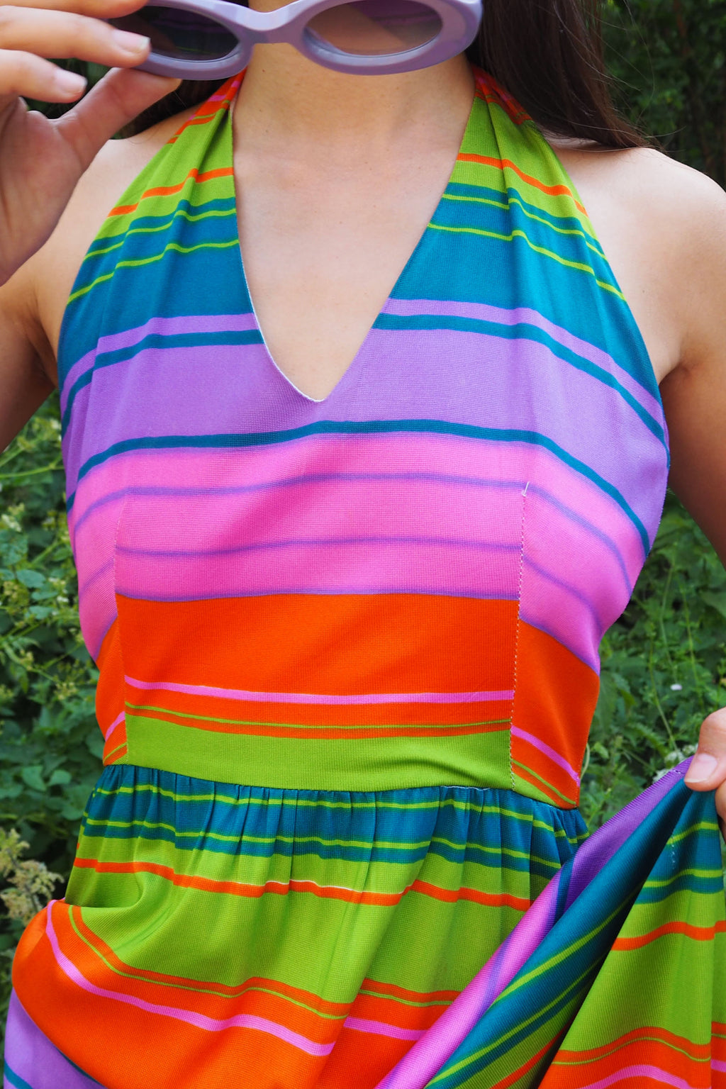 70's Kati holiday Rainbow Stripe Dress Rainbow