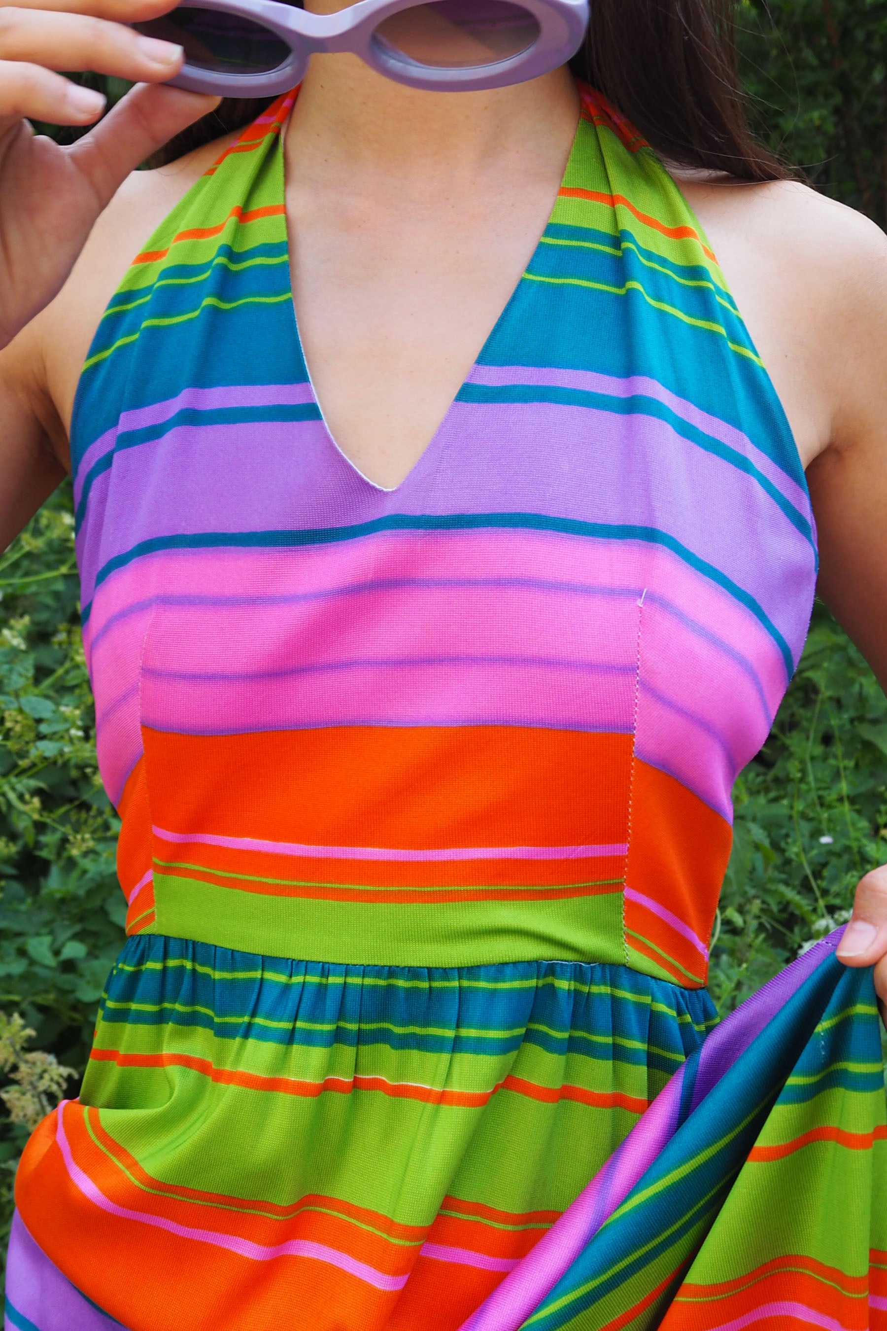 70's Kati holiday Rainbow Stripe Dress Rainbow