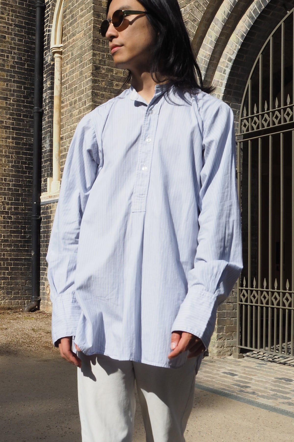 40's CC41 Stand Collar Shirt Light Blue