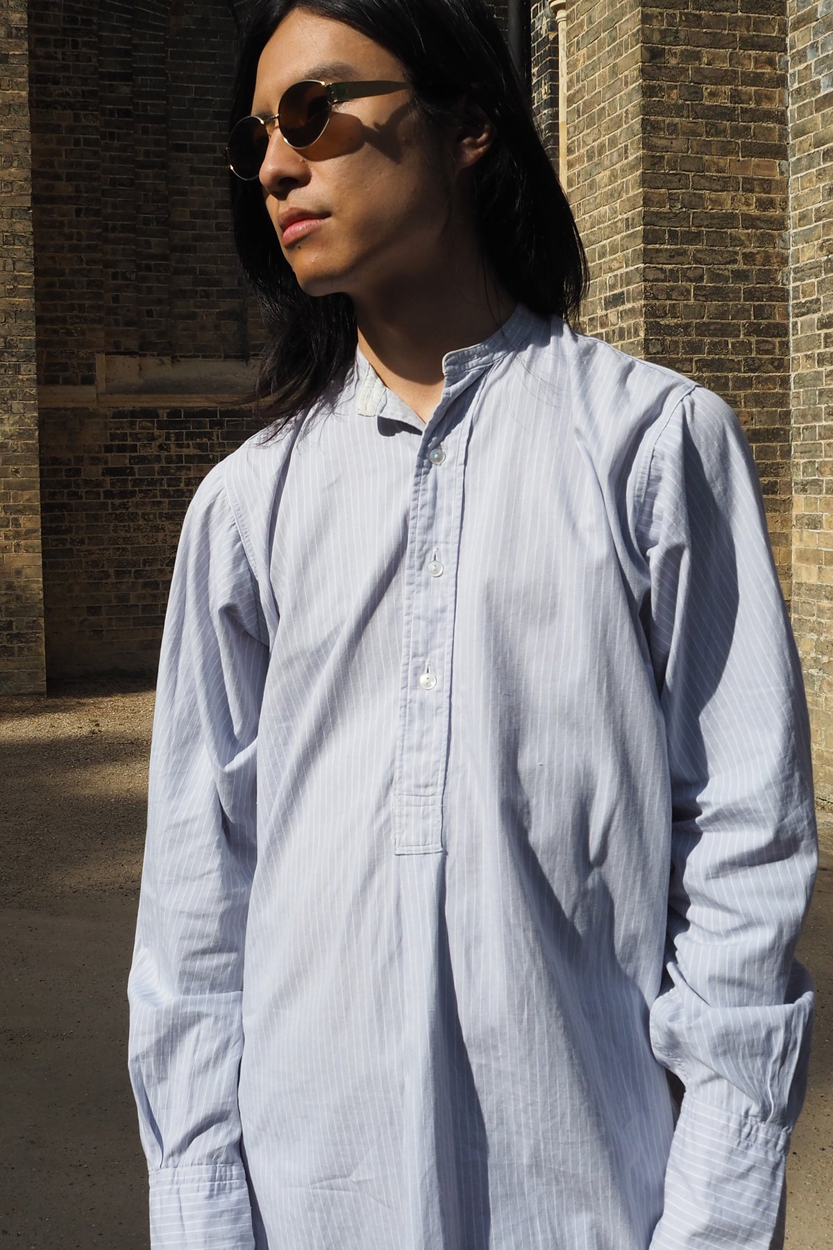 40's CC41 Stand Collar Shirt Light Blue