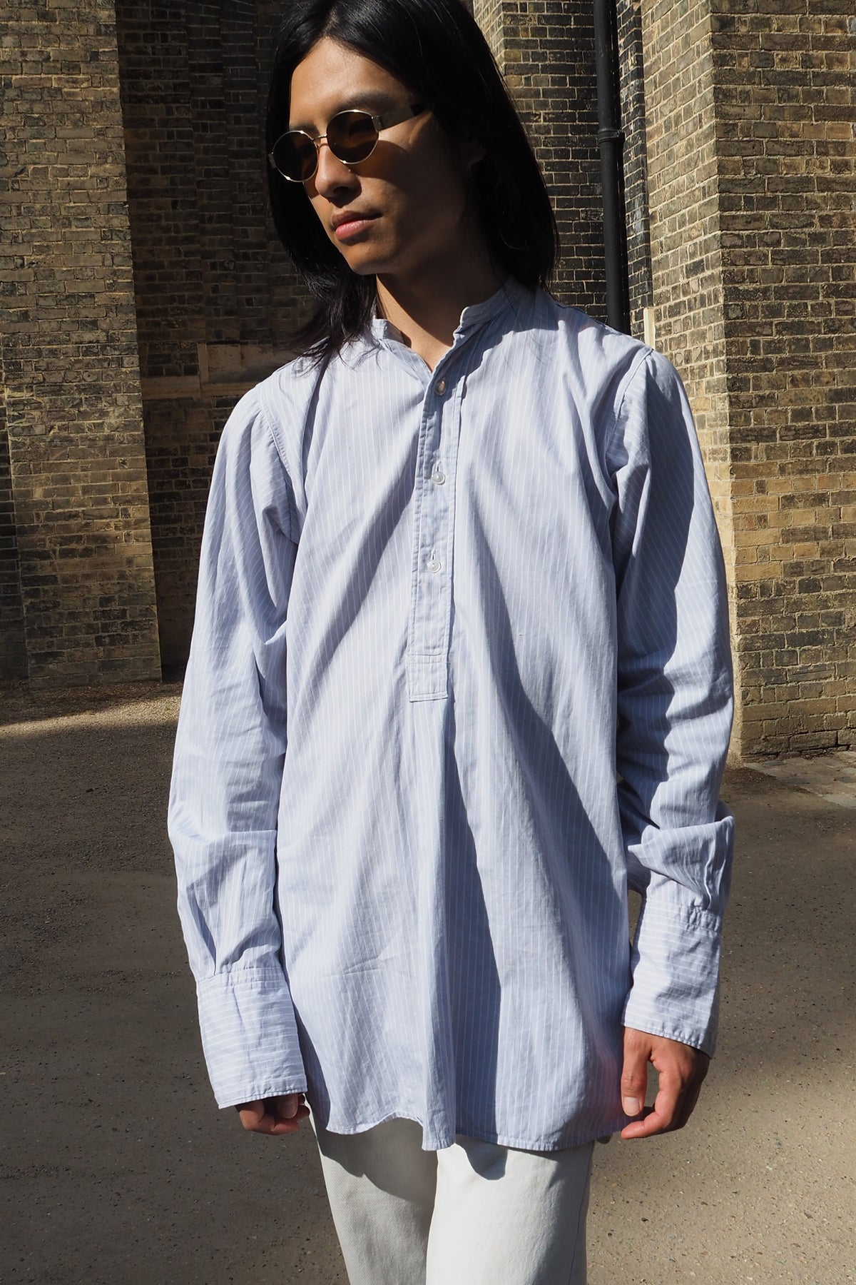 40's CC41 Stand Collar Shirt Light Blue