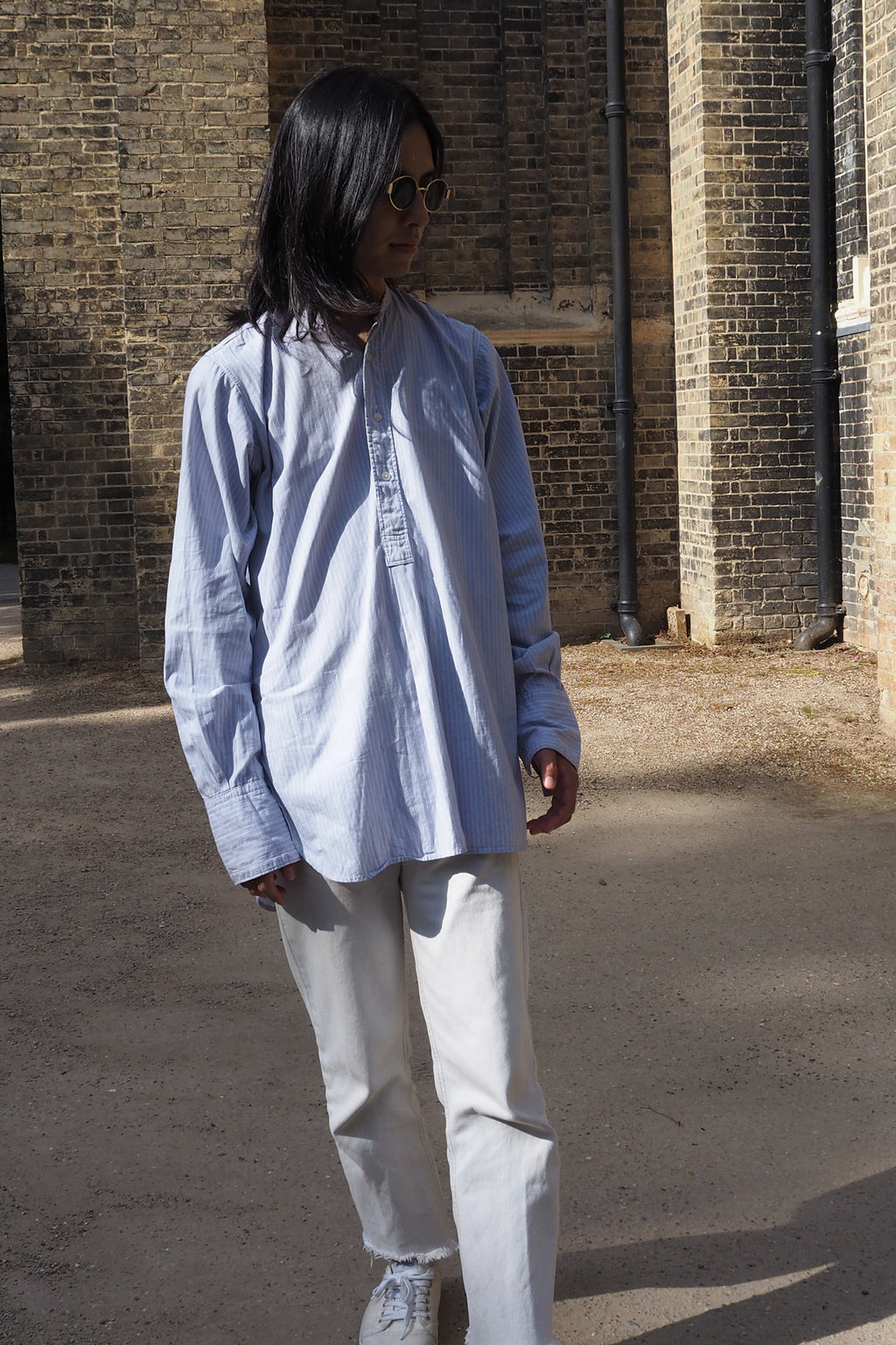 40's CC41 Stand Collar Shirt Light Blue