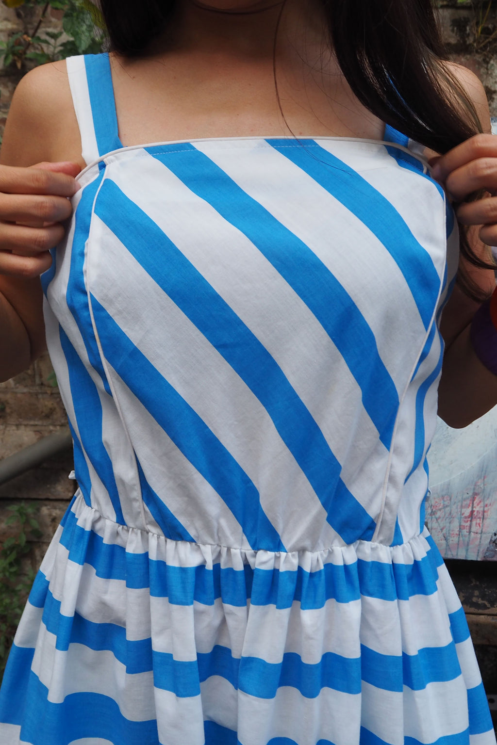 80's Jandabar Yacht Print Summer Dress Blue