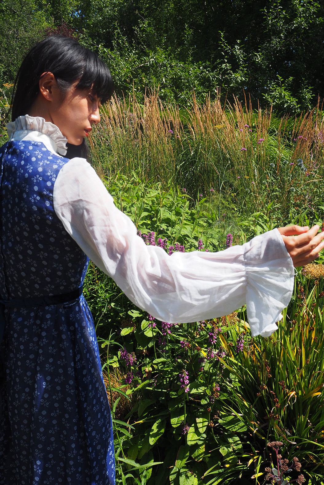 70's Victorian Dress Fiona England | Romantic Country Lace Maxi Dress