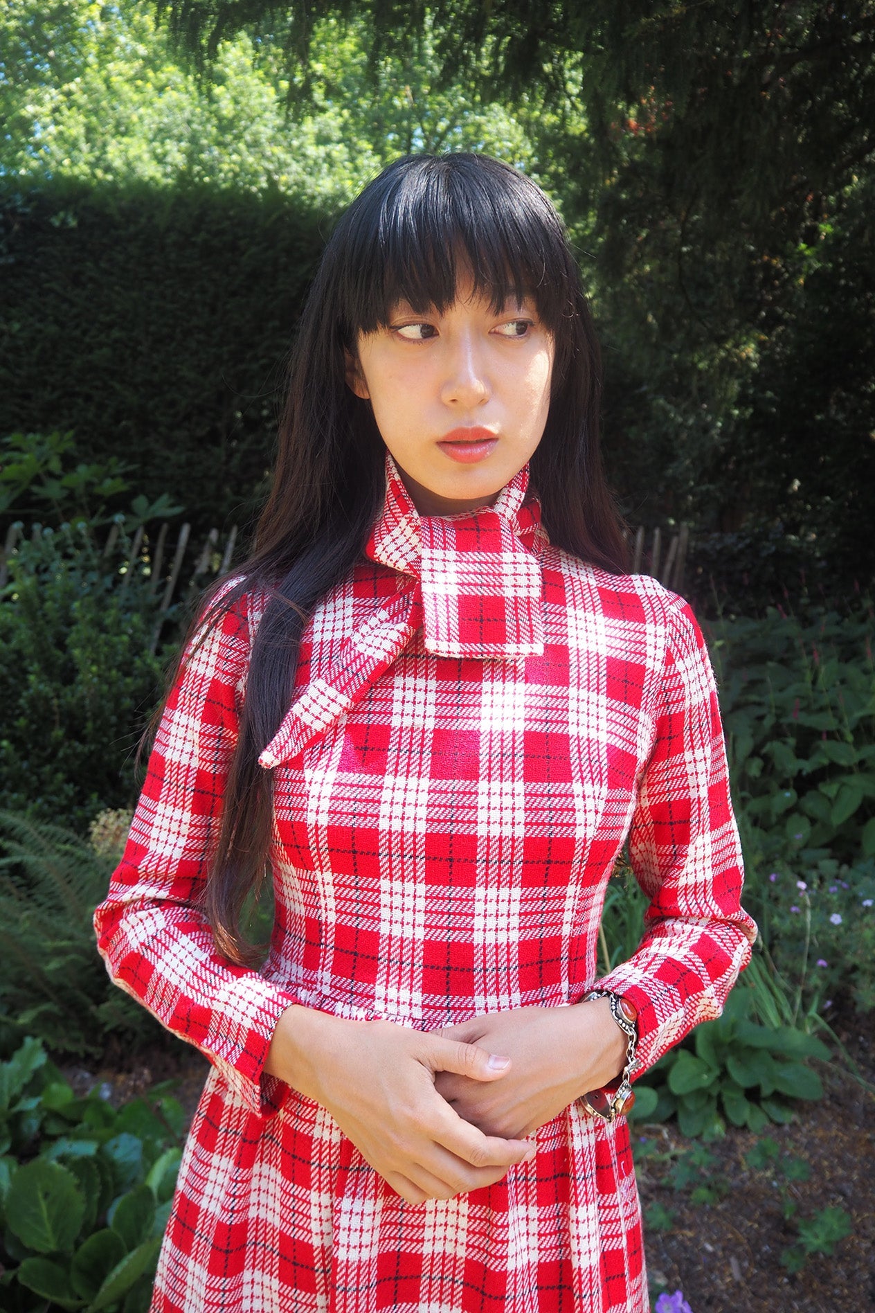 Late 50's Mini Dress Sis NewYork | Mock Neck Puff Shoulder Wool Dress