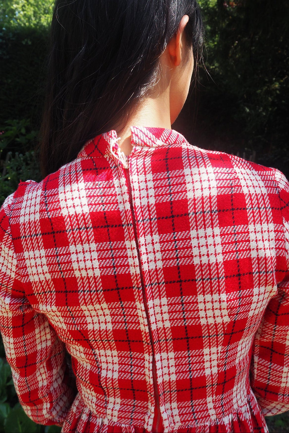 Late 50's Mini Dress Sis NewYork | Mock Neck Puff Shoulder Wool Dress