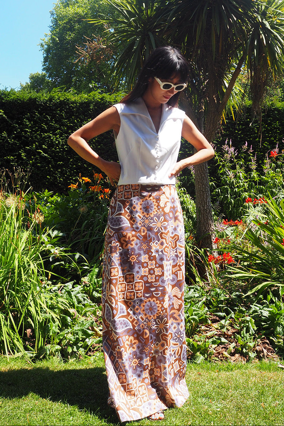 Late 60's/Early 70's Dress London Vintage | Sailor Collar Skipper Maxi
