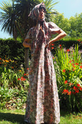 70's Dorothy Perkins Maxi Dress with Babushka Scarf | UK Botanical Print