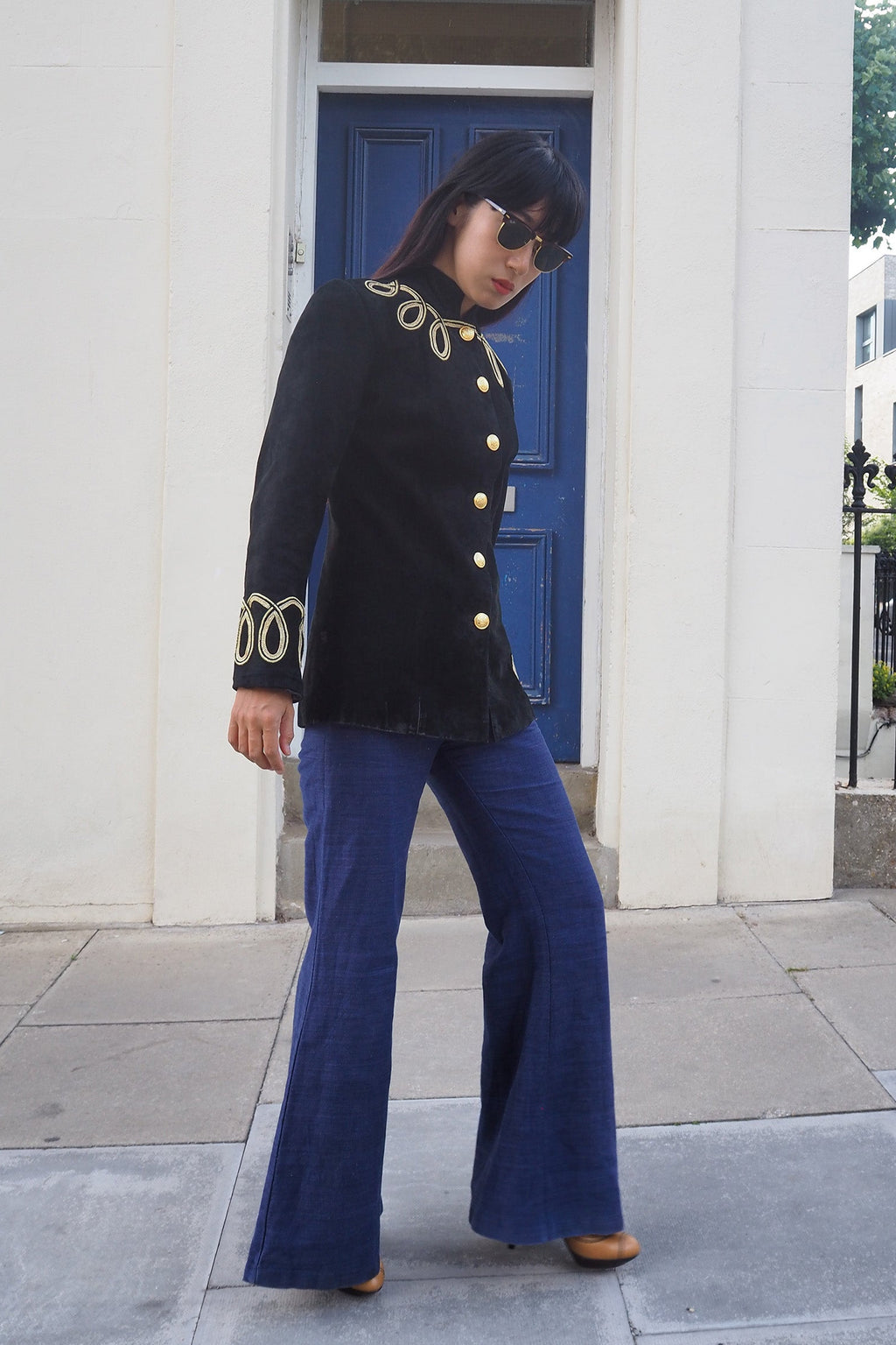 80's Suede Leather Jacket Etosha | Bohemian Military Style