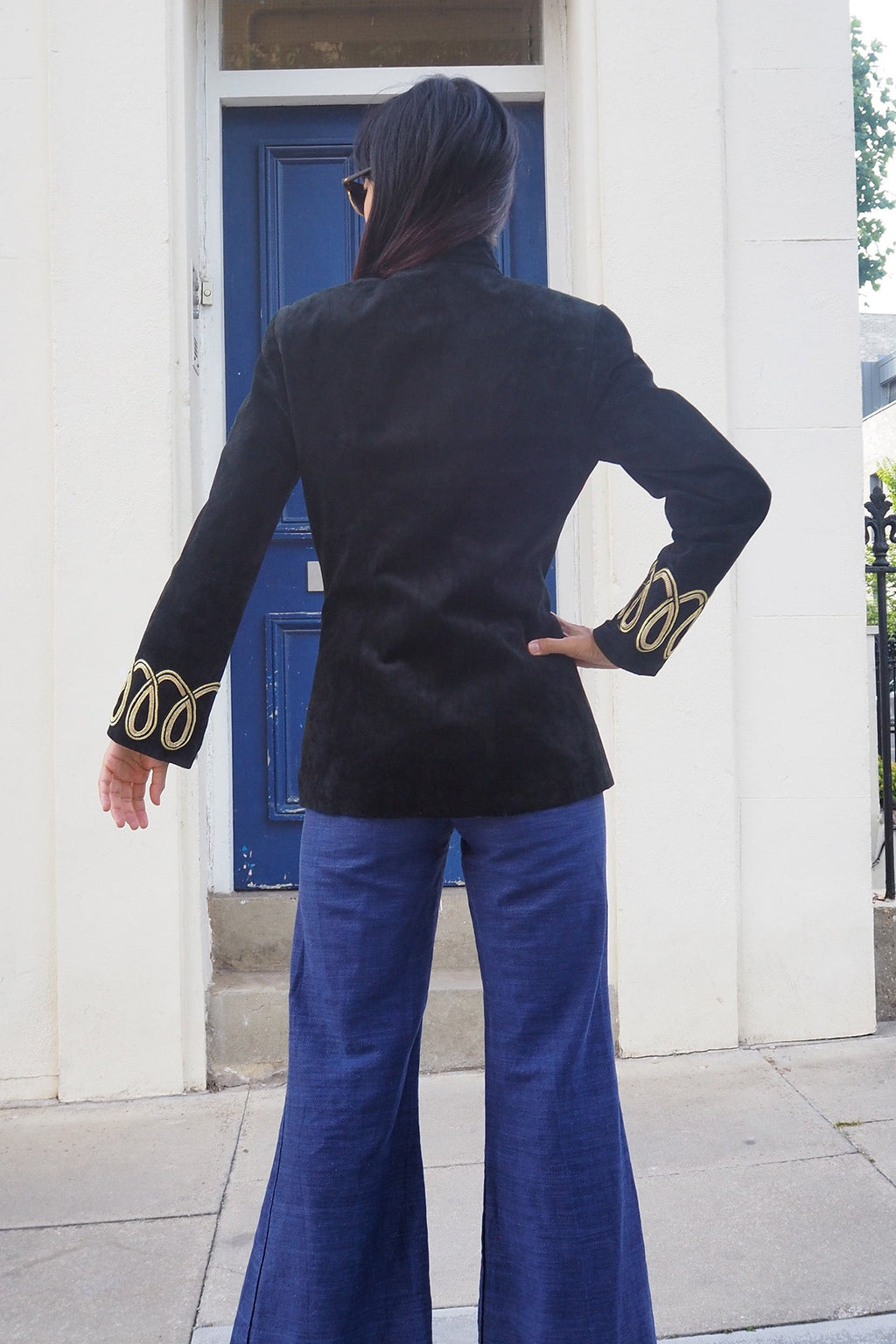 80's Suede Leather Jacket Etosha | Bohemian Military Style