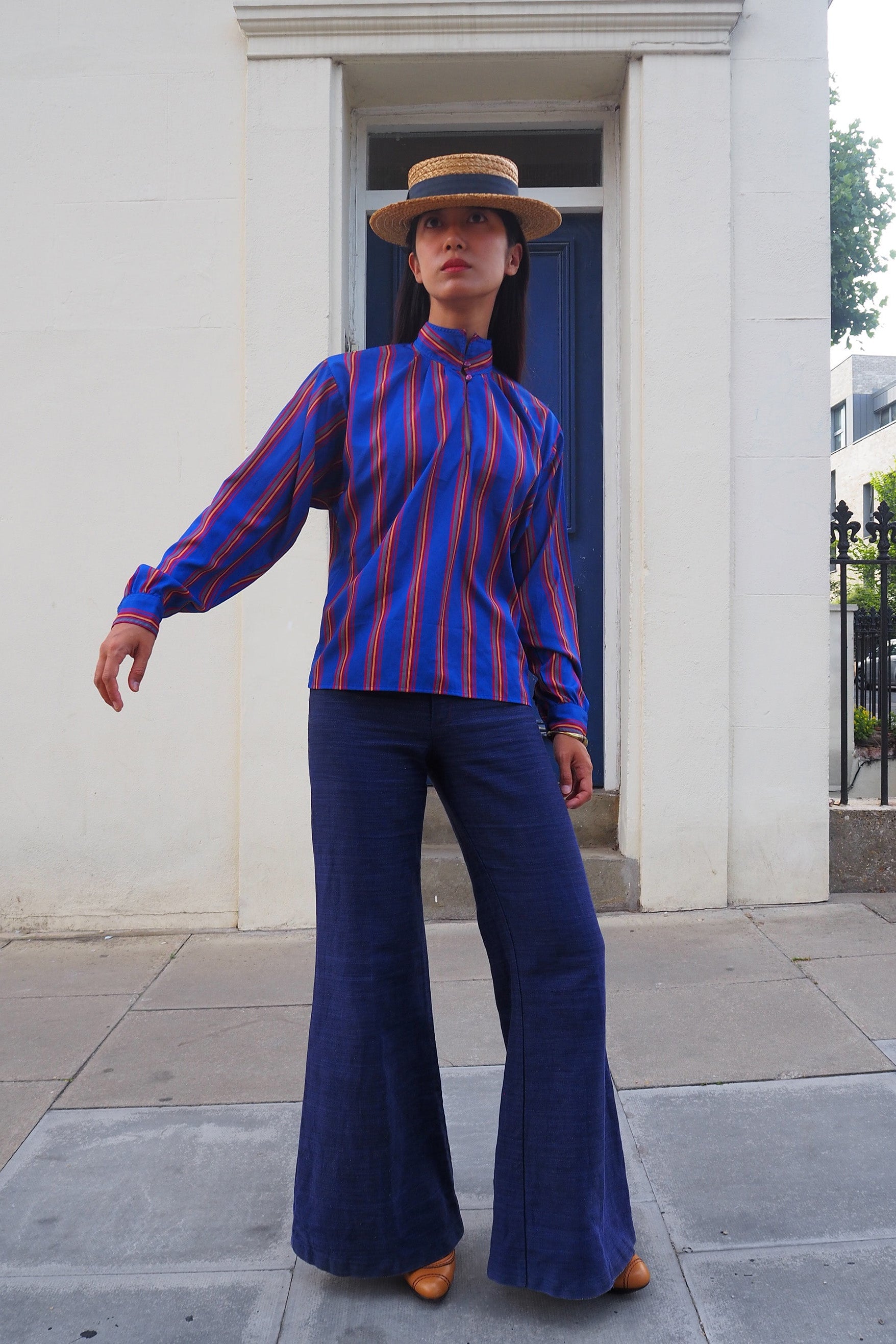 70/80's Shirt College Town London Vintage | 50's Style Pop Elegant Blouse