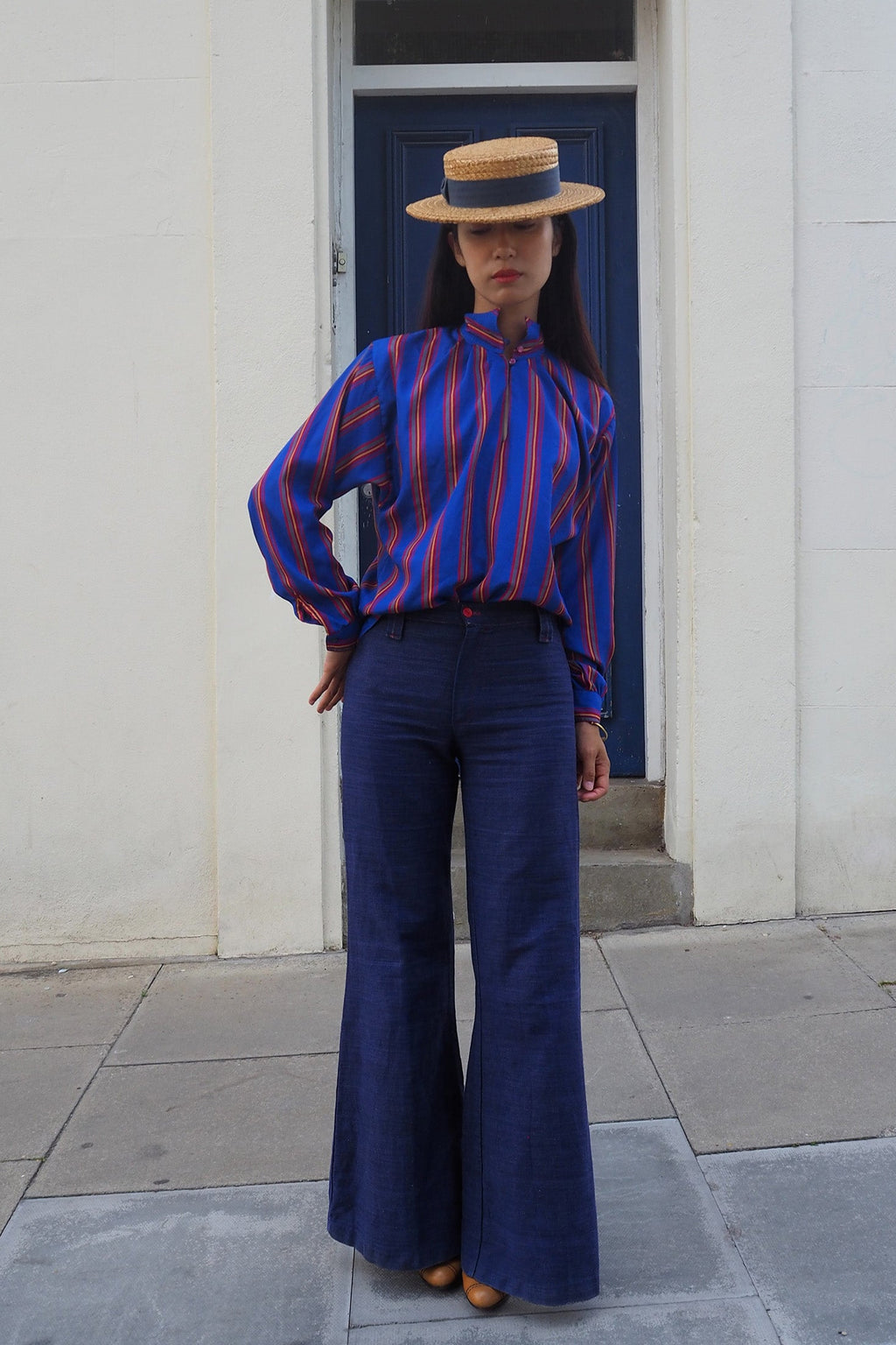 70/80's Shirt College Town London Vintage | 50's Style Pop Elegant Blouse