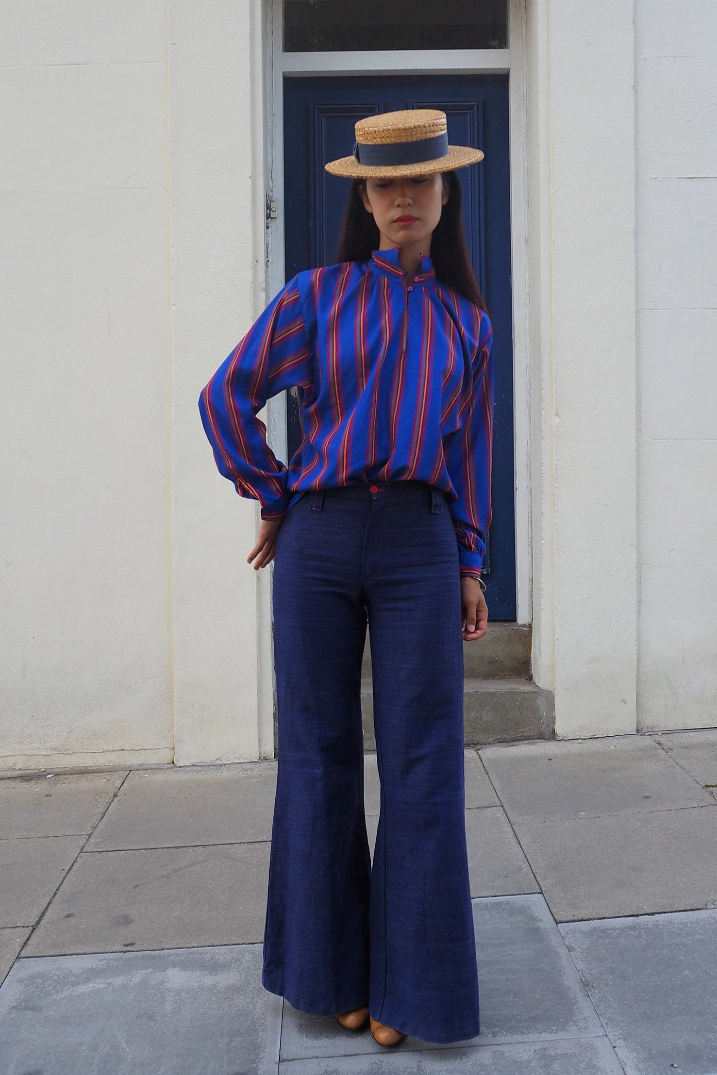 70/80's Shirt College Town London Vintage | 50's Style Pop Elegant Blouse