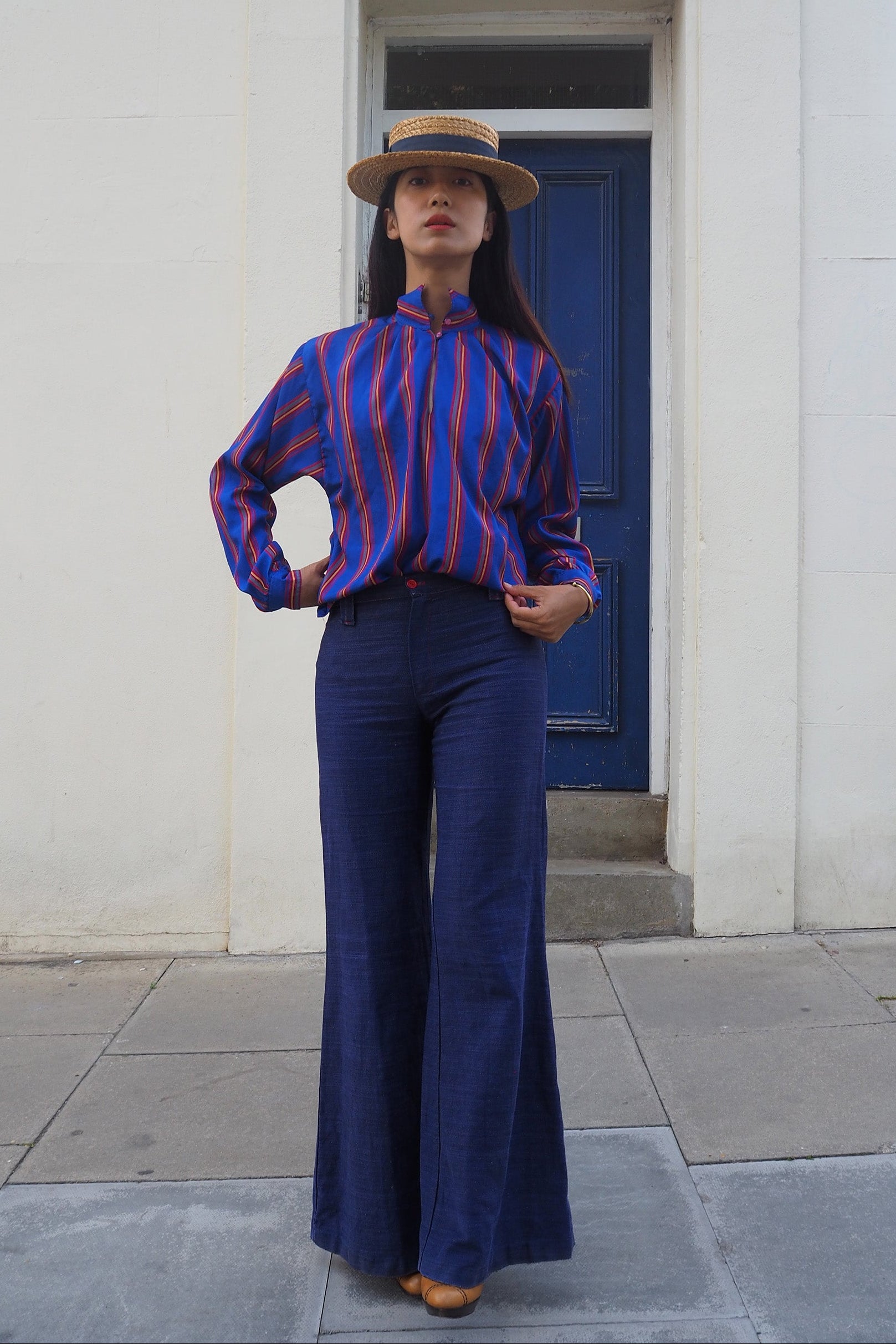 70/80's Shirt College Town London Vintage | 50's Style Pop Elegant Blouse