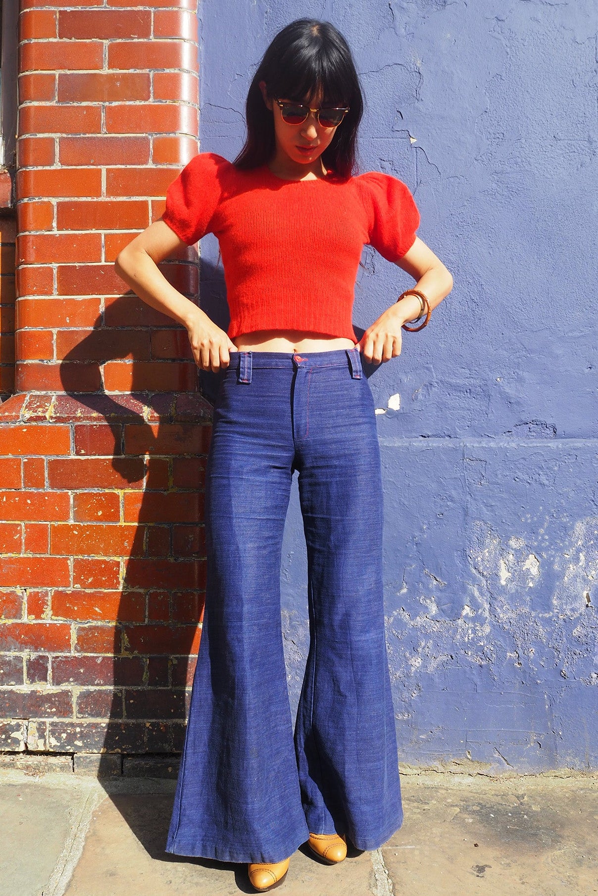 70's Red Mini Knit Chelsea Girl London | Angora Mohair Sweater