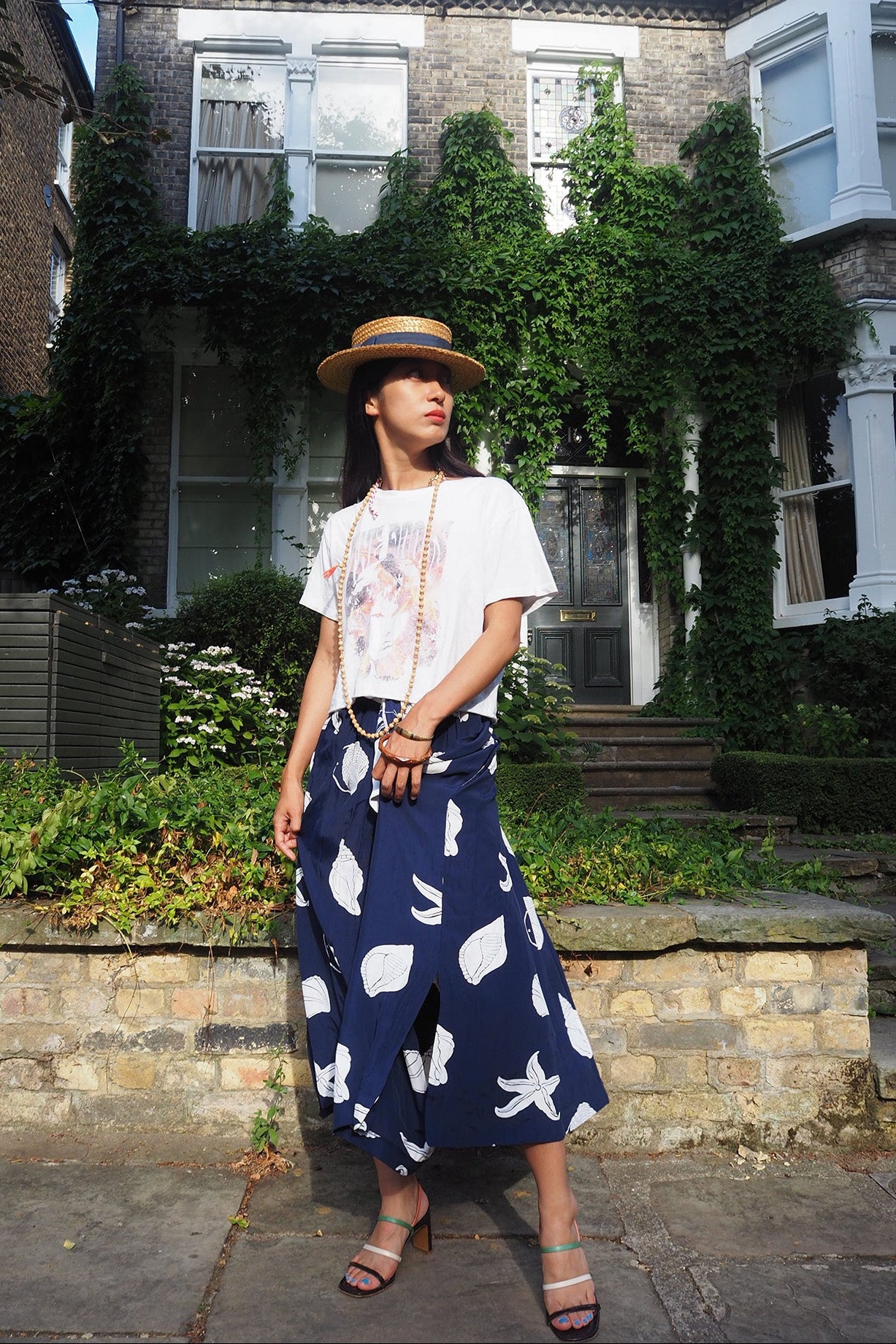 90's Betty Barclay Shell Print Skirt | European Vintage Maxi