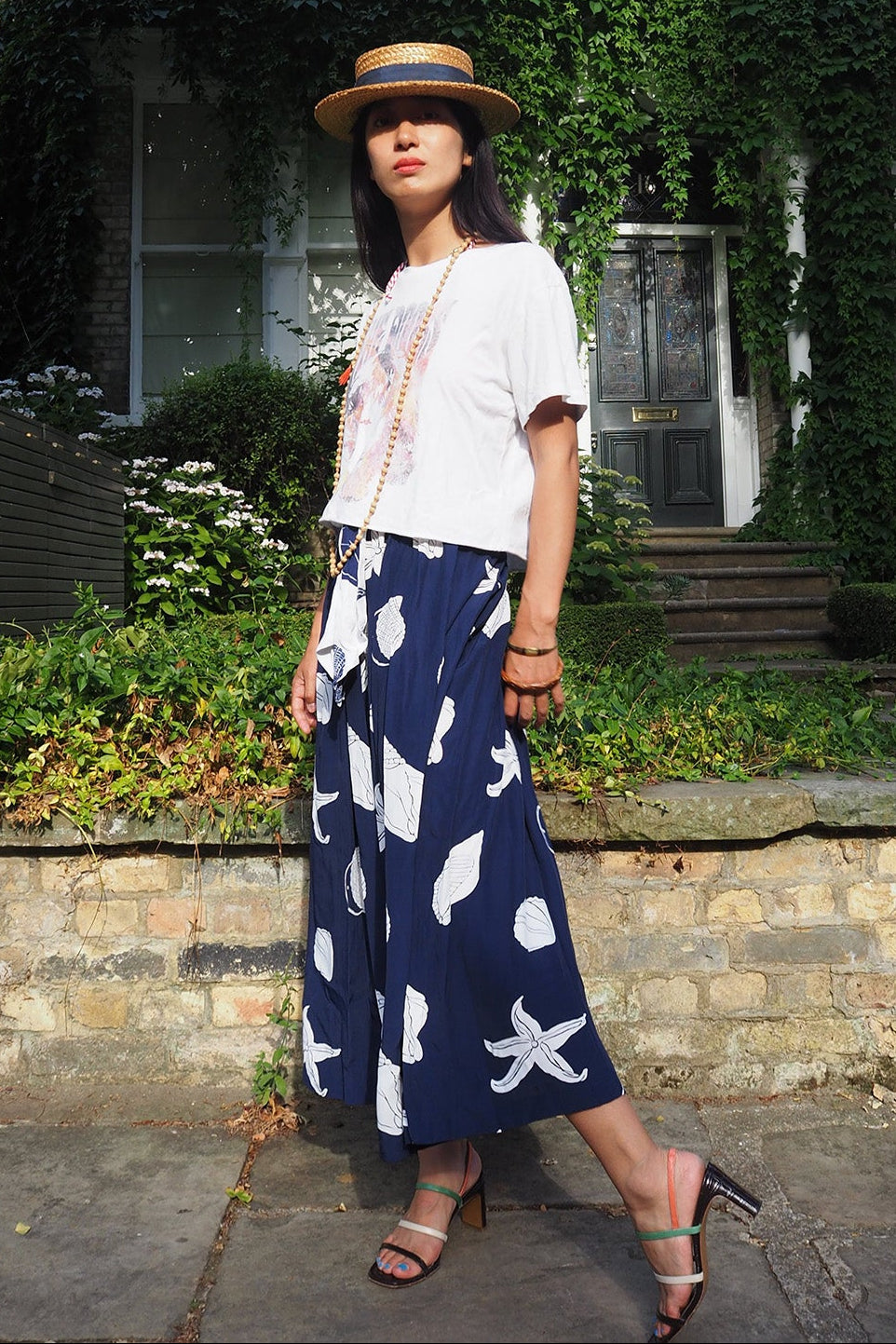 90's Betty Barclay Shell Print Skirt | European Vintage Maxi