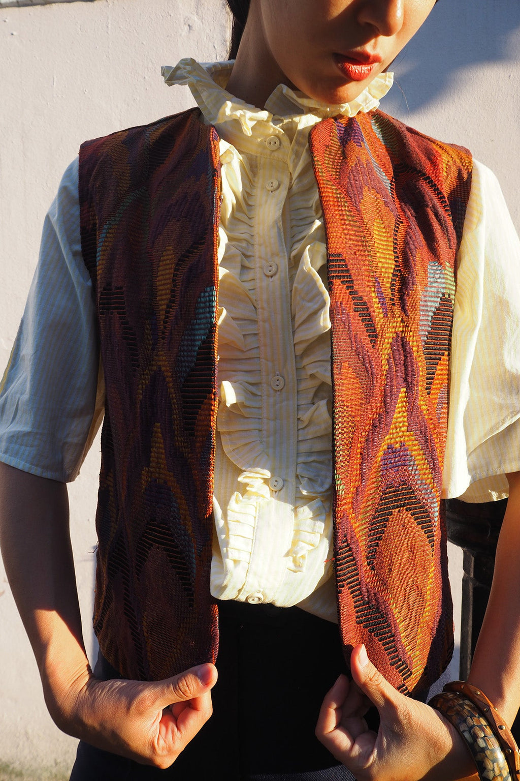 70's Gobelin Tapestry Vest We3ltd.NewYork | Vintage Orientalism Style