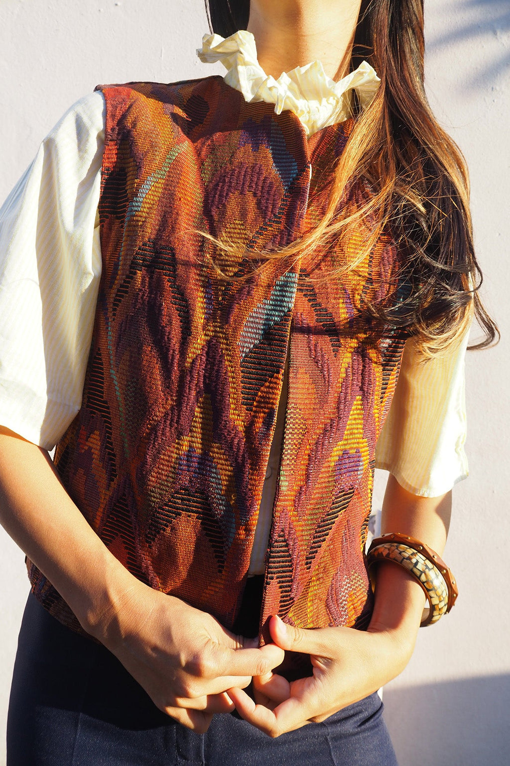 70's Gobelin Tapestry Vest We3ltd.NewYork | Vintage Orientalism Style