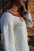 70's Handmade Crochet Knit London Vintage | Colorful Boho Sweater