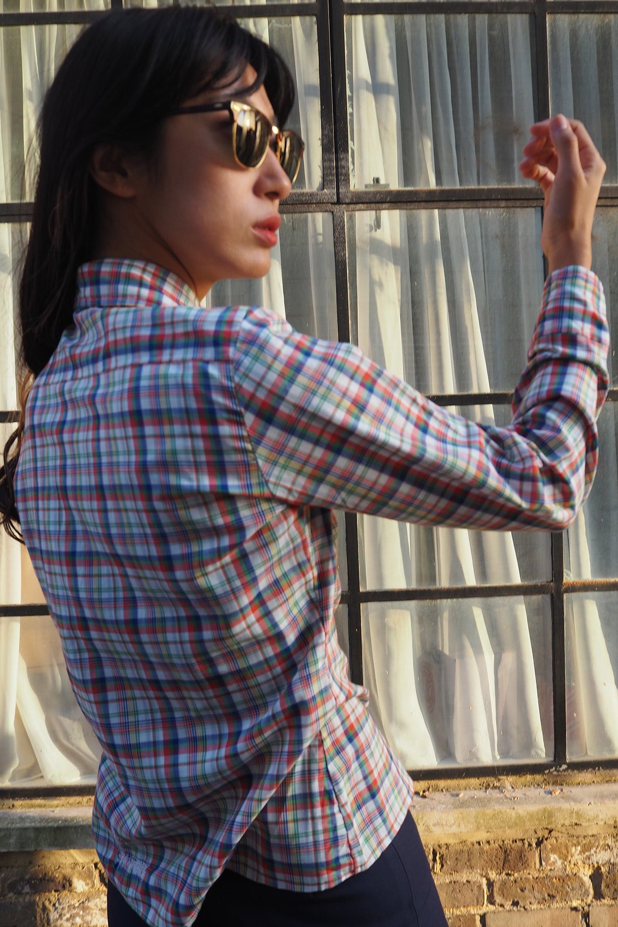 70's Lady's Check Shirt London Vintage | Soft Gauze Cotton Blouse