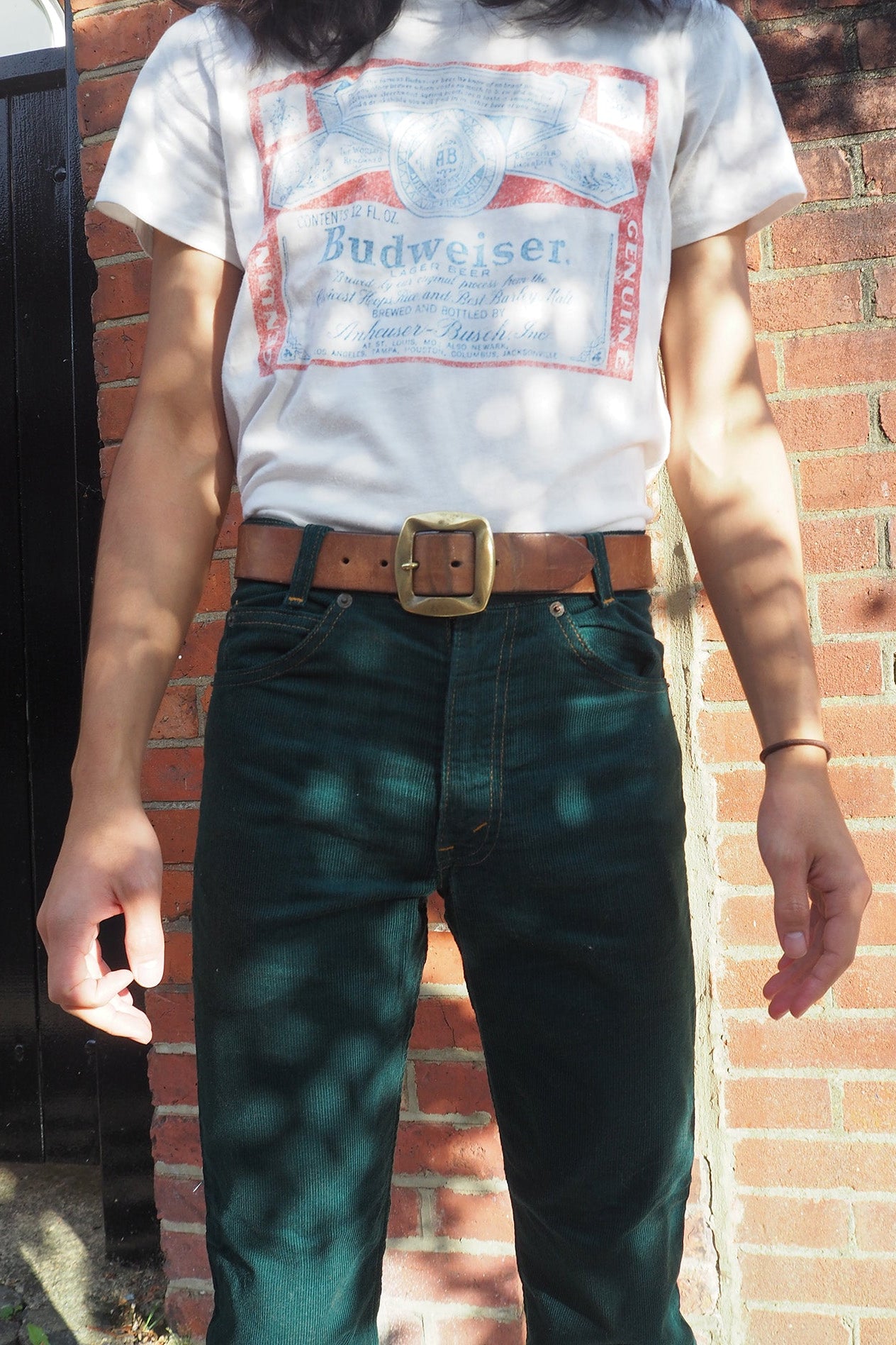 70's Levi's Deadstock Corduroy Pants Green | 716-1517 Saddleman Boot Jeans