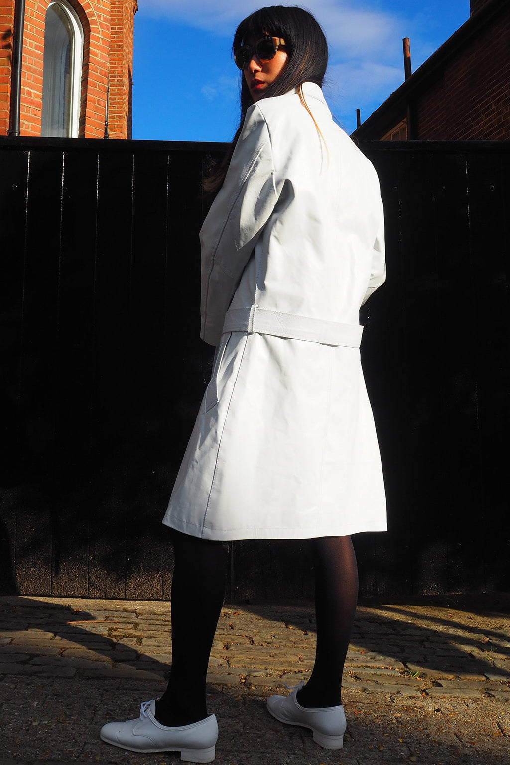 60's White Fake Leather Coat London Vintage | Yé-Yé Girl Style