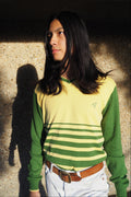 Deadstock 70's Style V-Neck Sweater Ginger Lemon | College School Knit