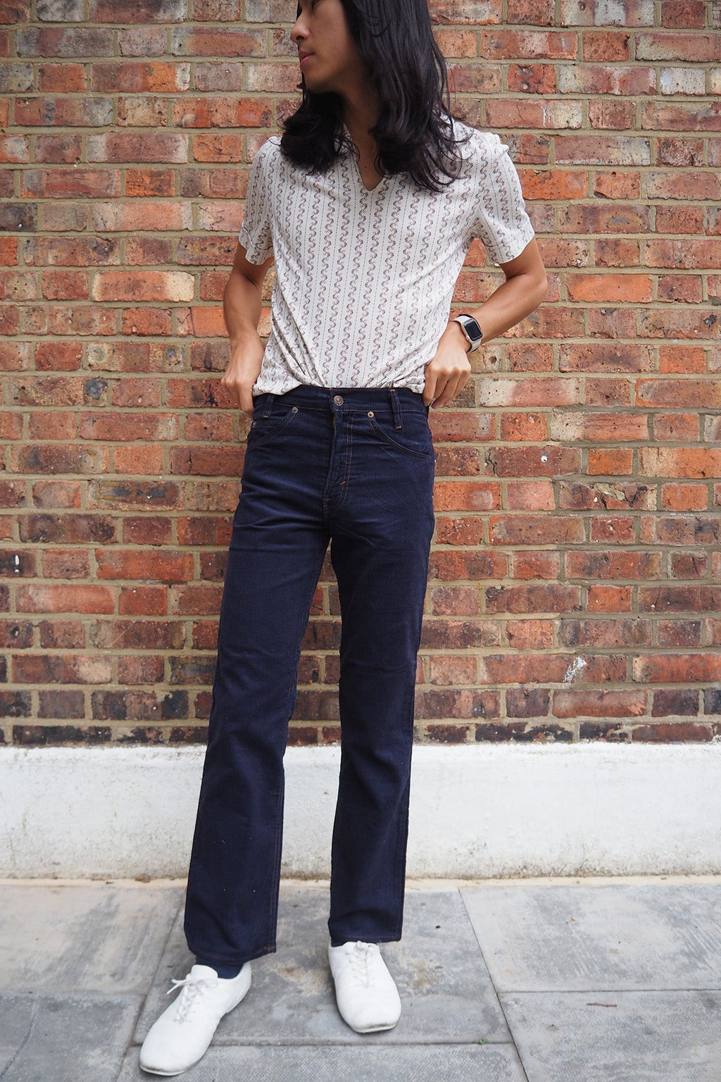 Levi's 716-1517 Deadstock Corduroy Pants 70's | Student Line Navy W29