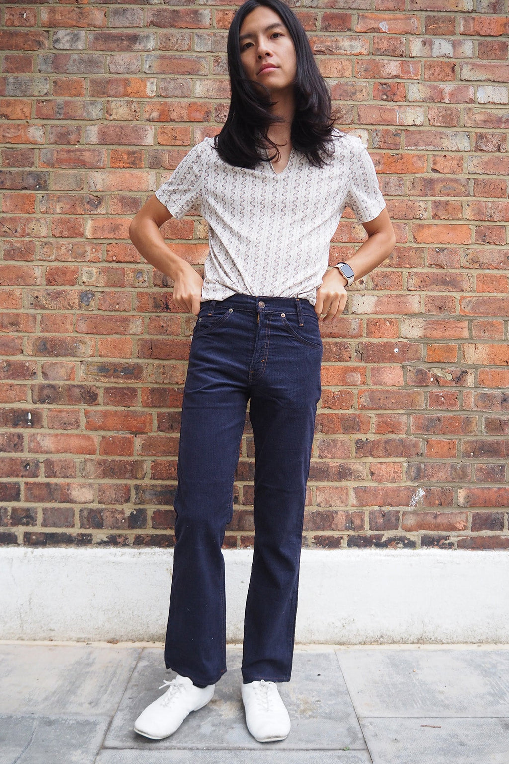 Levi's 716-1517 Deadstock Corduroy Pants 70's | Student Line Navy W29