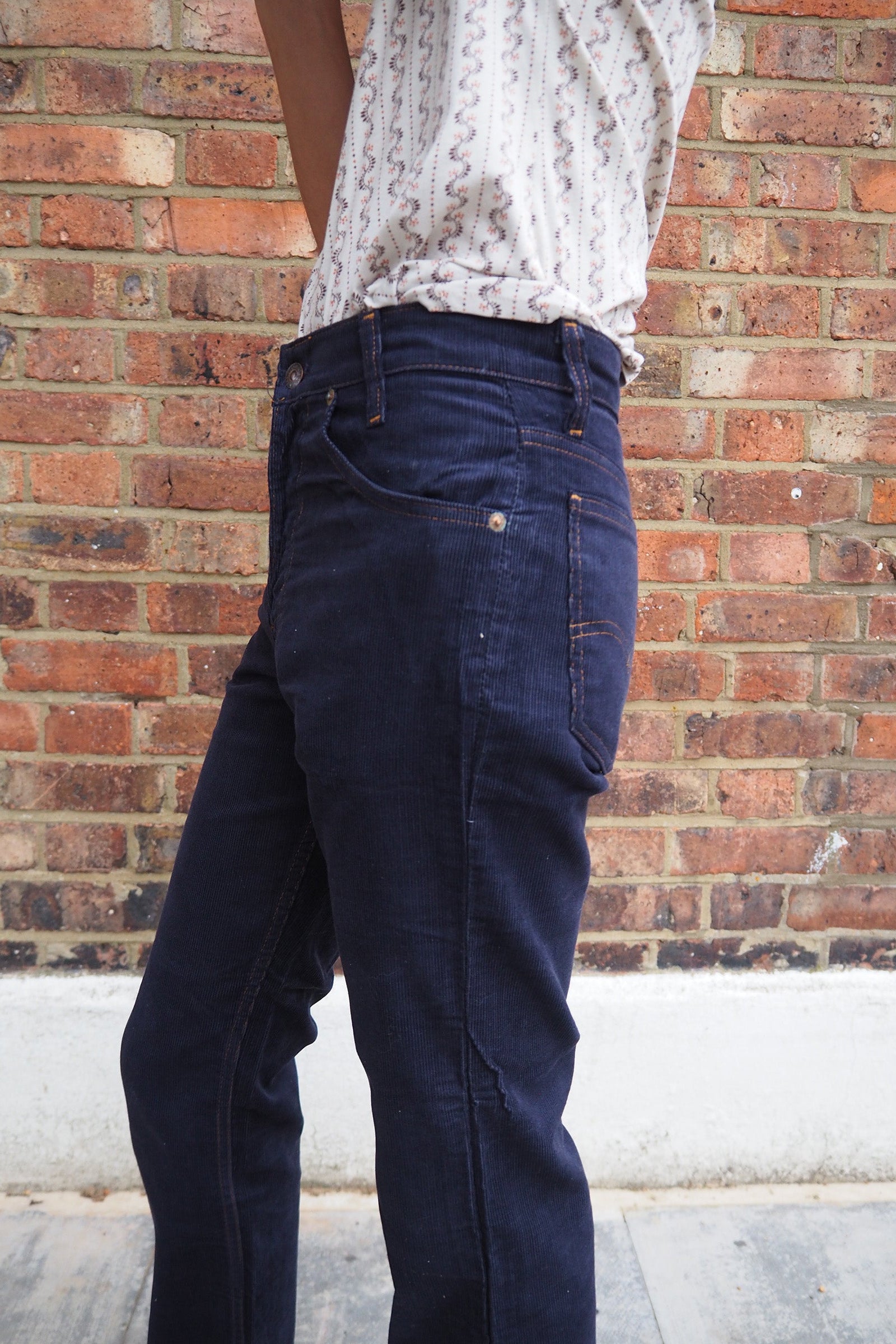 Levi's 716-1517 Deadstock Corduroy Pants 70's | Student Line Navy W29