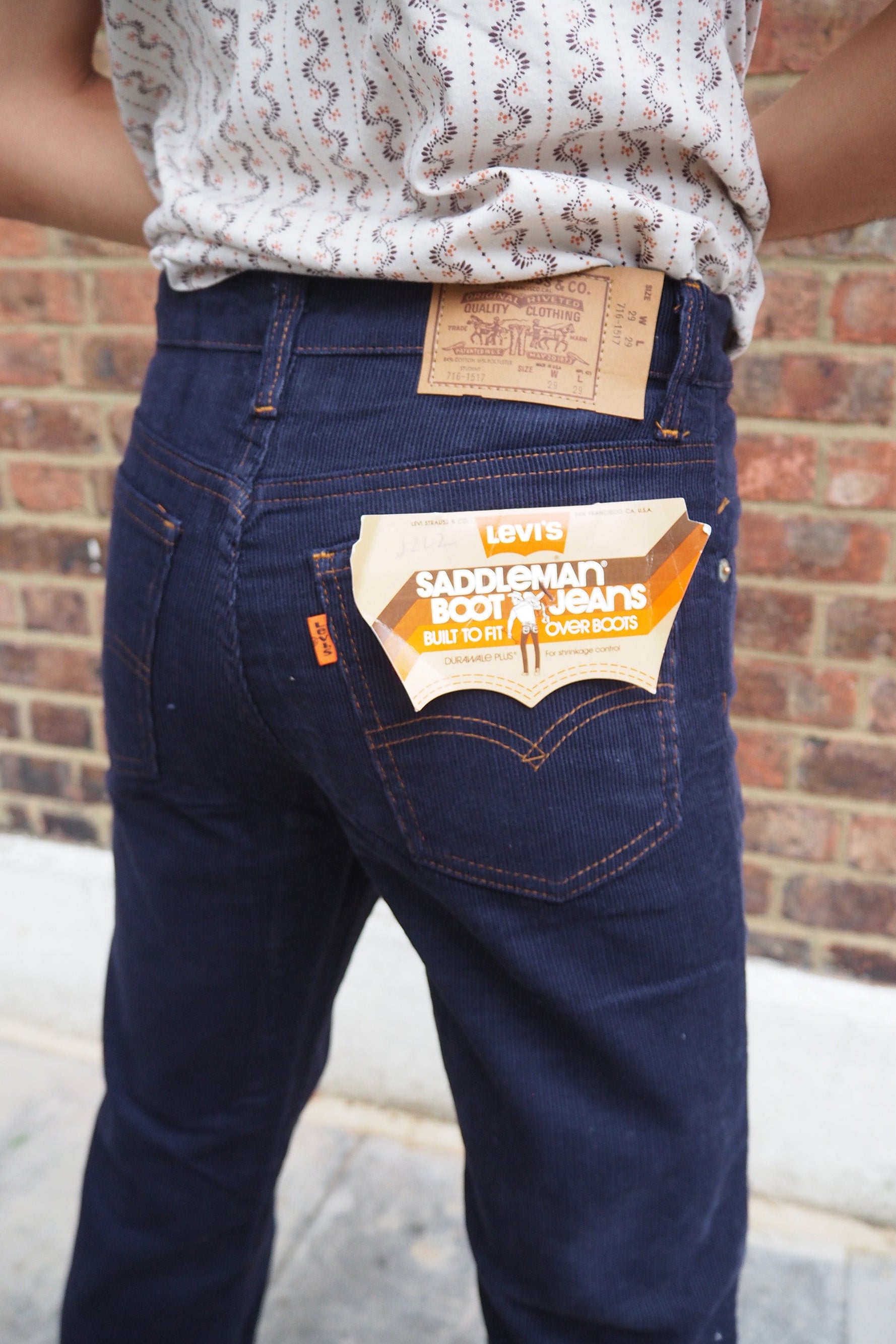 Levi's 716-1517 Deadstock Corduroy Pants 70's | Student Line Navy W29