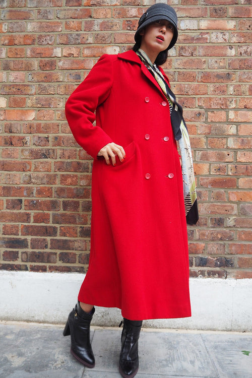 Red Wool Coat WINDS MOOR Britain | Vintage Winter Coat