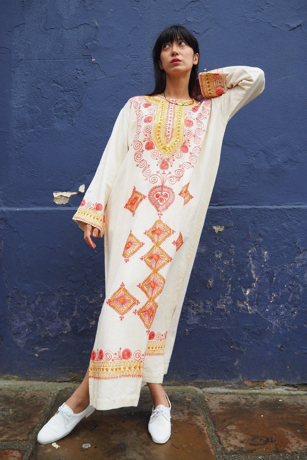 Moroccan Style Vintage Caftan Dress | Embroidered Kaftan