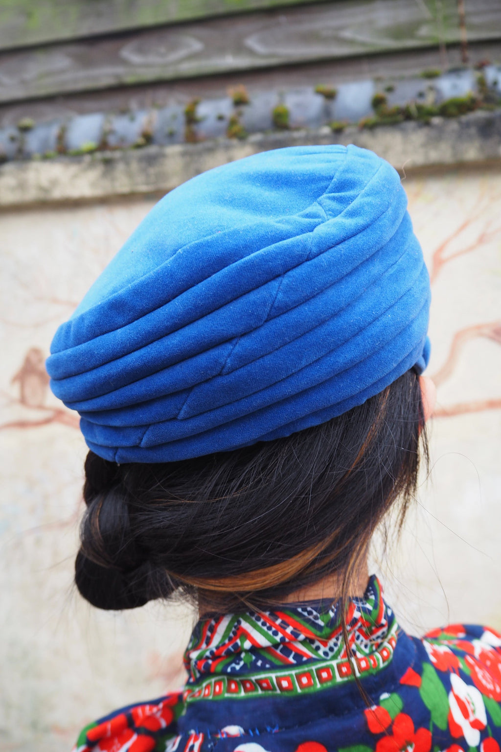 50's Velour Hat Jacoll Hat London | Royal Blue Velvet Vintage Hat