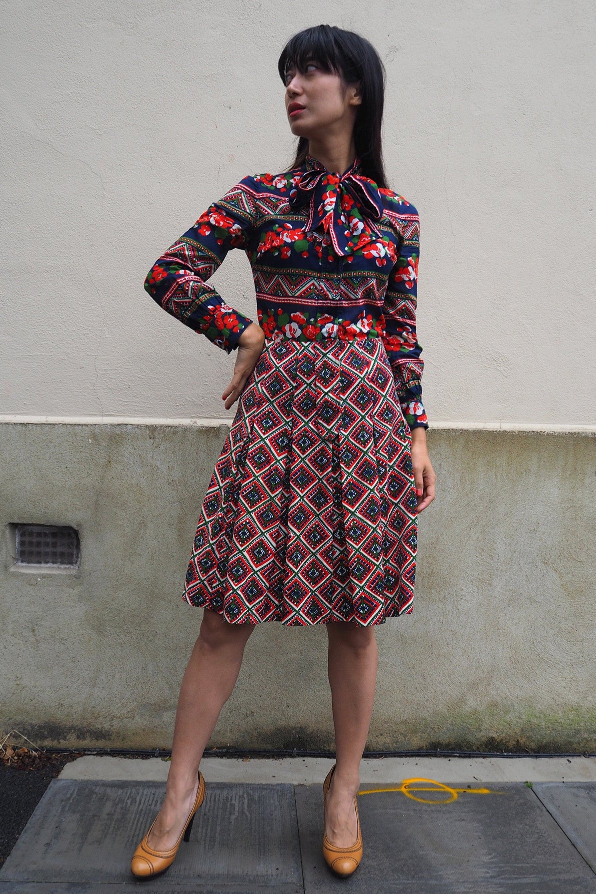 70's Flower Dress | Jannie Martin Couture | French Vintage Dress