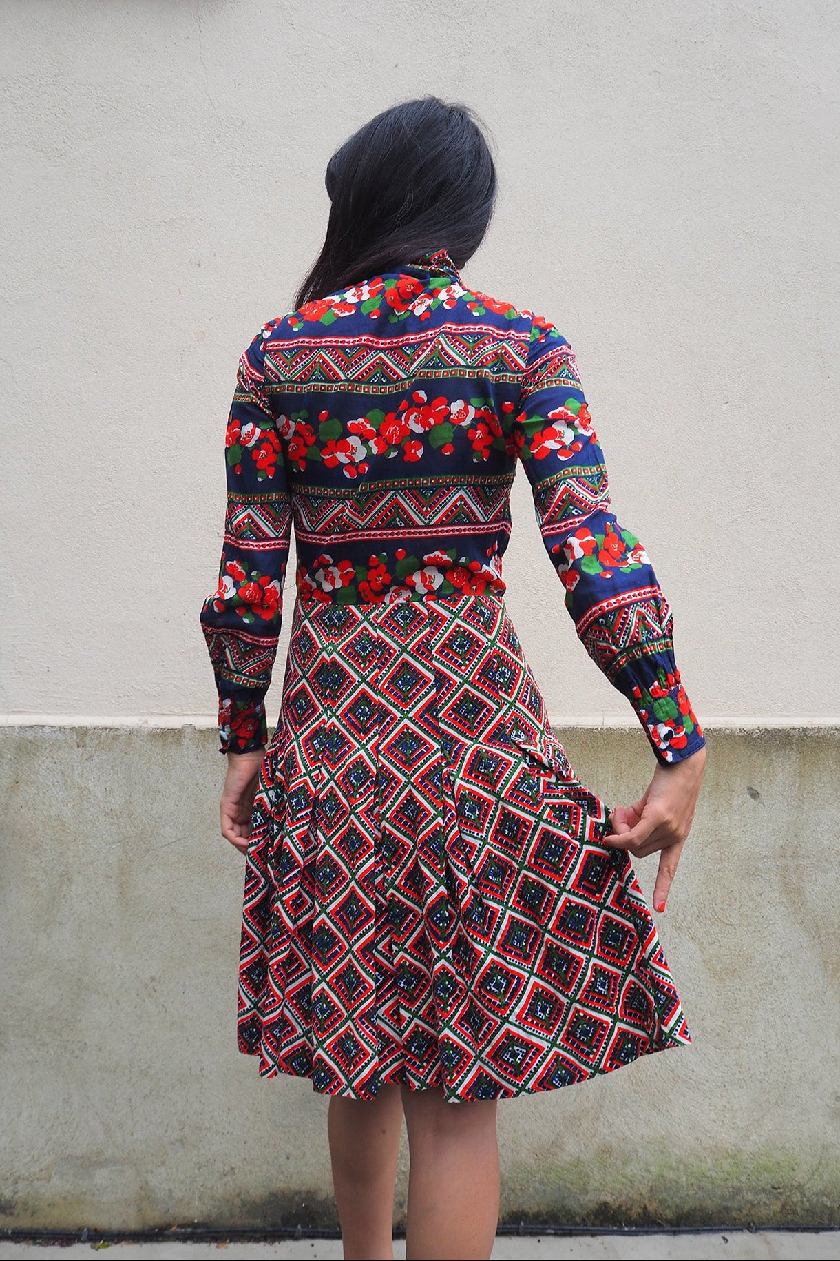 70's Flower Dress | Jannie Martin Couture | French Vintage Dress