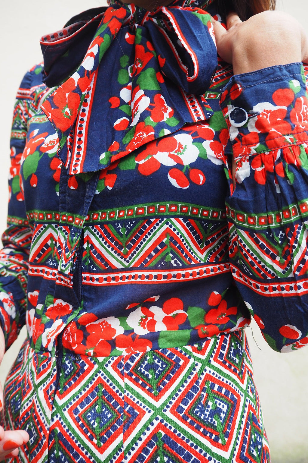 70's Flower Dress | Jannie Martin Couture | French Vintage Dress