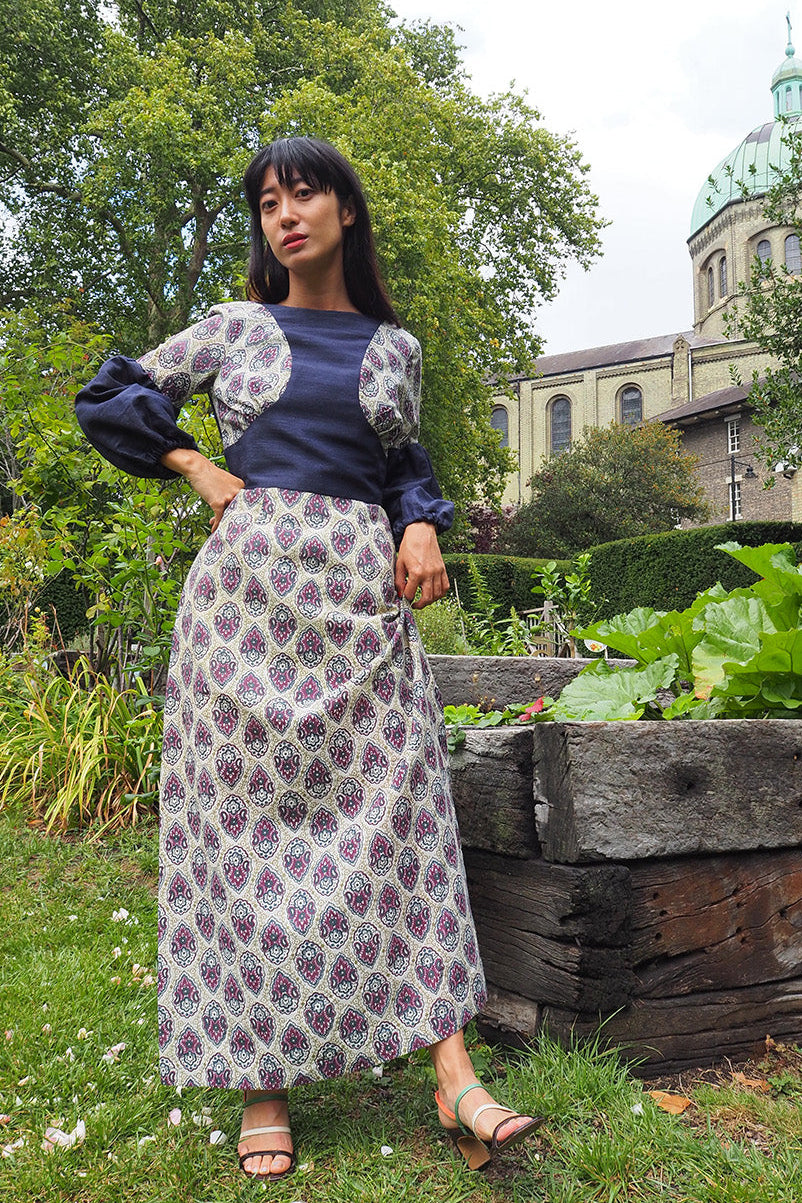 70's Paisley Dress | EN Peteen MODEL | Bohemian Maxi Dress