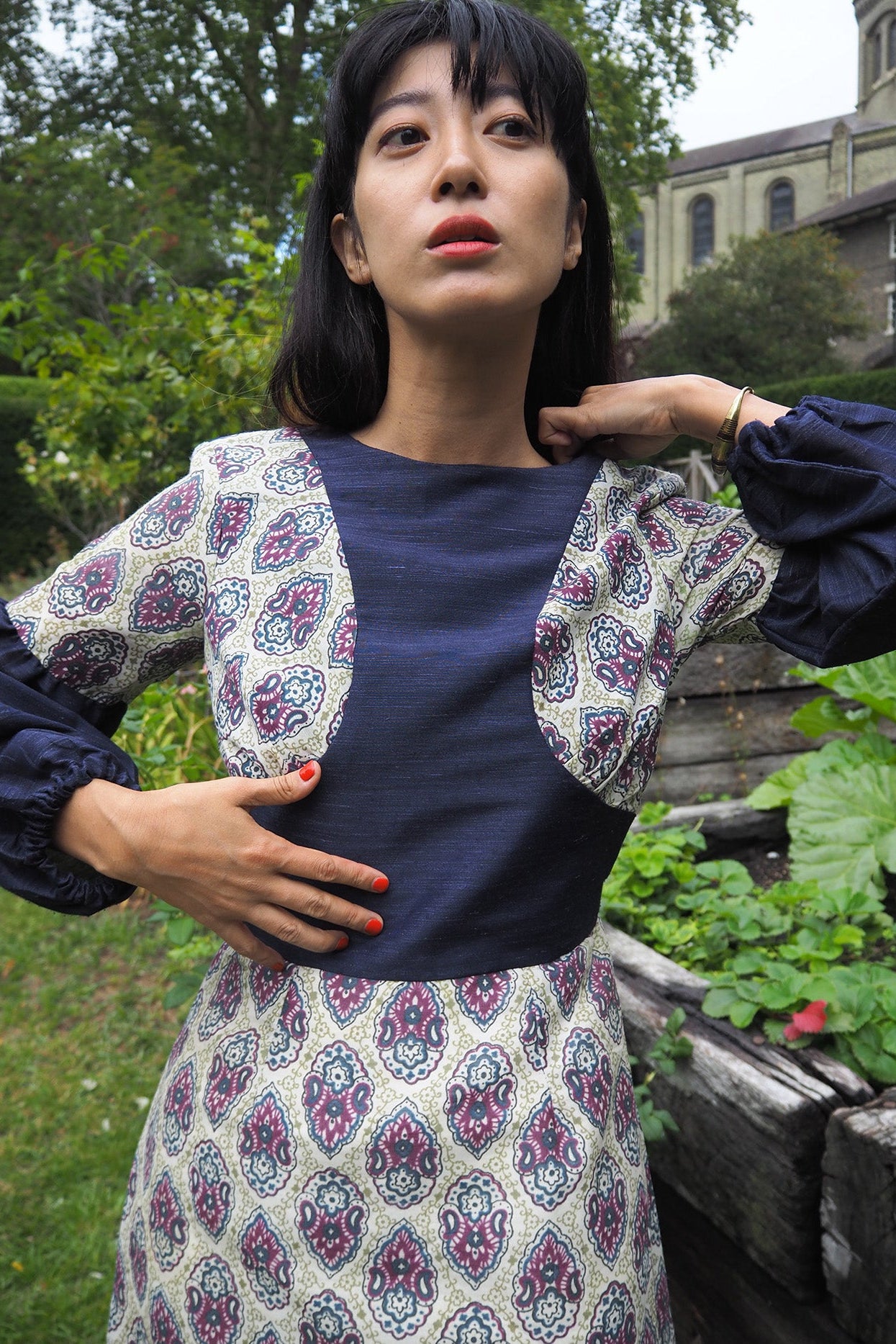 70's Paisley Dress | EN Peteen MODEL | Bohemian Maxi Dress