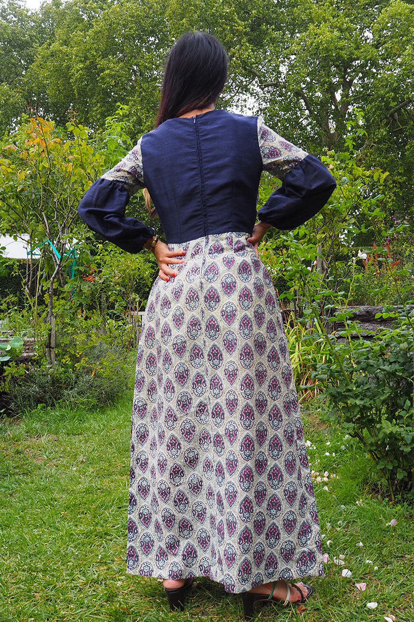 70's Paisley Dress | EN Peteen MODEL | Bohemian Maxi Dress